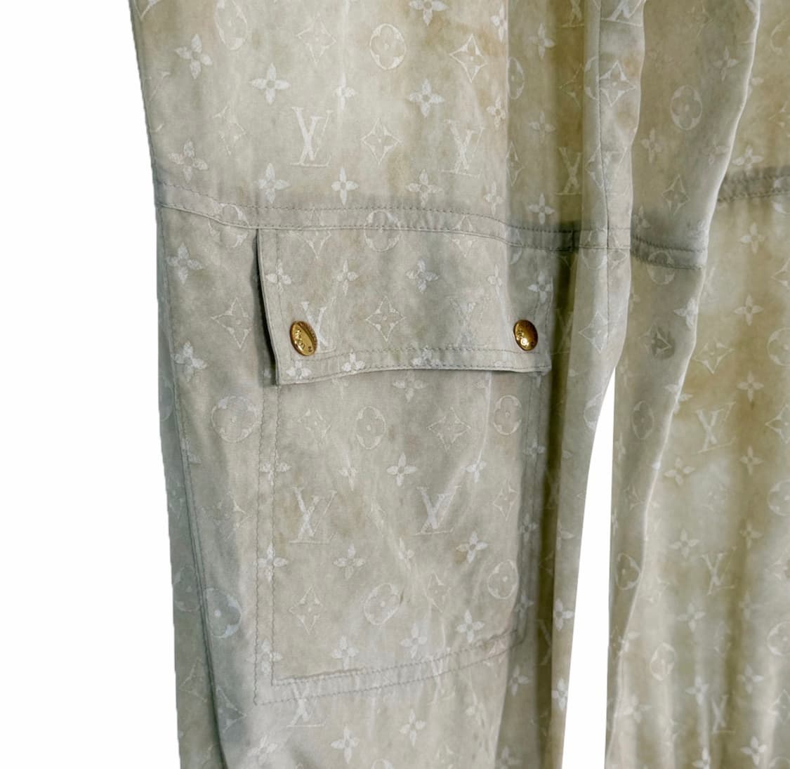 [36] 루이비통 여성 LV 모노그램 클라우드 실크 조거 팬츠 베이지 상품이미지4