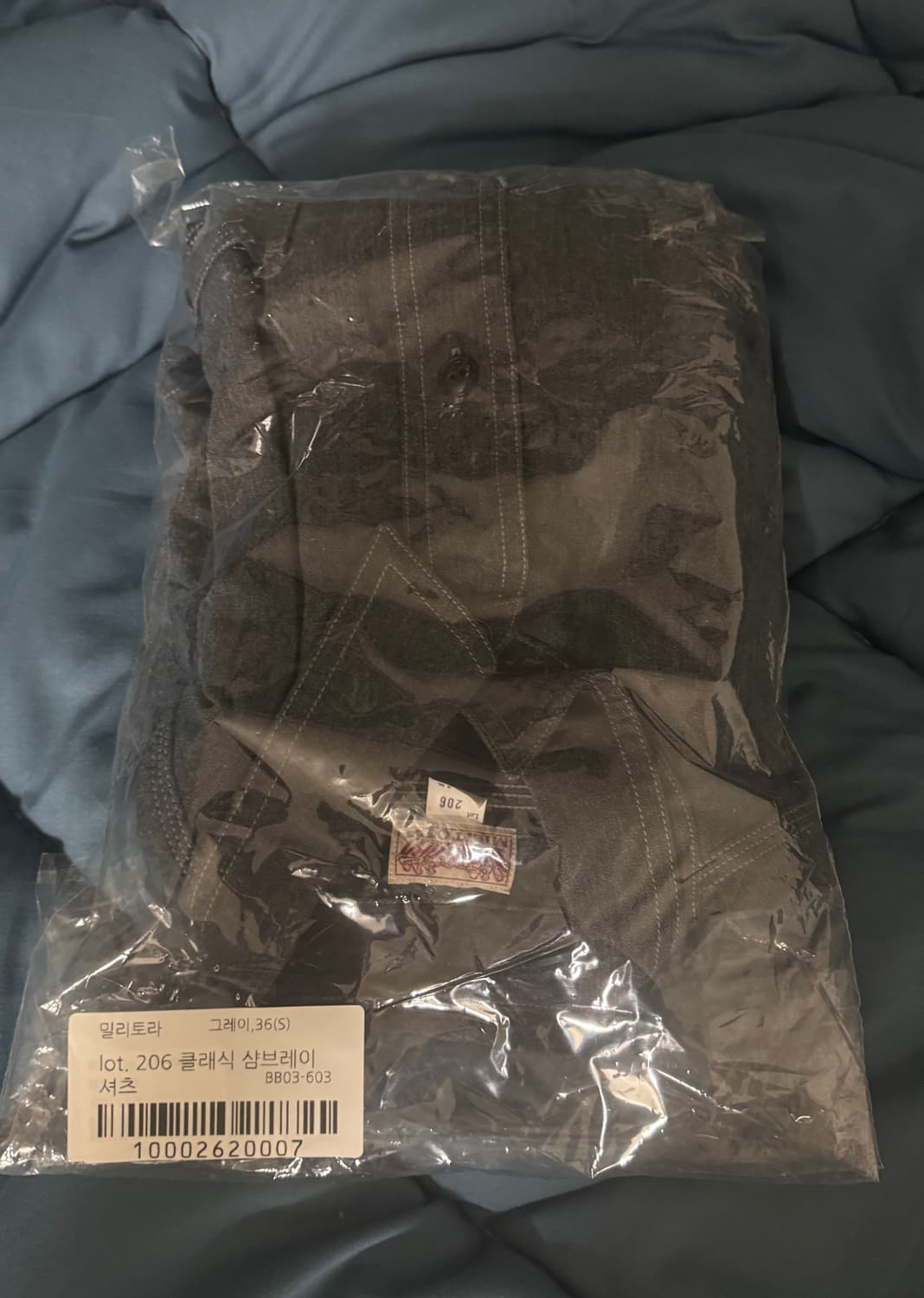 밀리토라 lot. 206 샴브레이 셔츠 그레이 14 1/2 상품이미지2