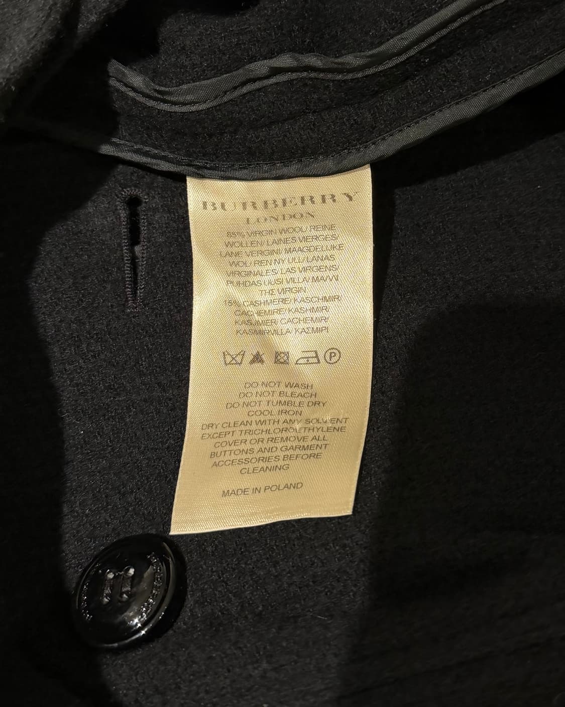 버버리 블랙 투버튼 반팔 벨티드 코트 상품이미지8