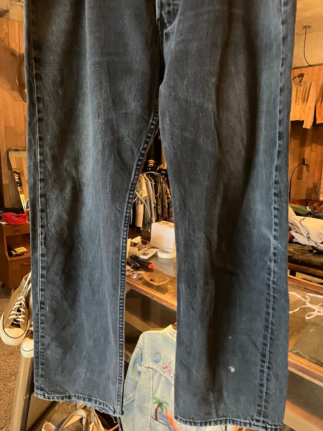 빅사이즈 90s USA 빈티지 리바이스 501 0660 블랙진 데님 팬츠 상품이미지4