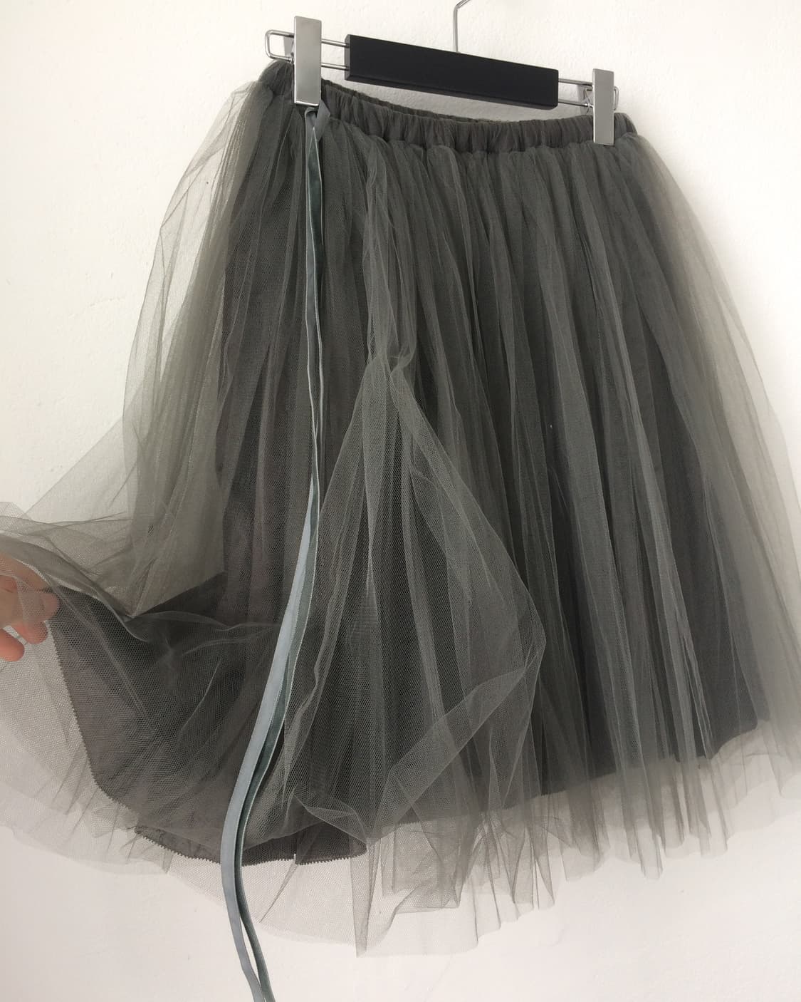 Ribbon point sha midi skirt 상품이미지3