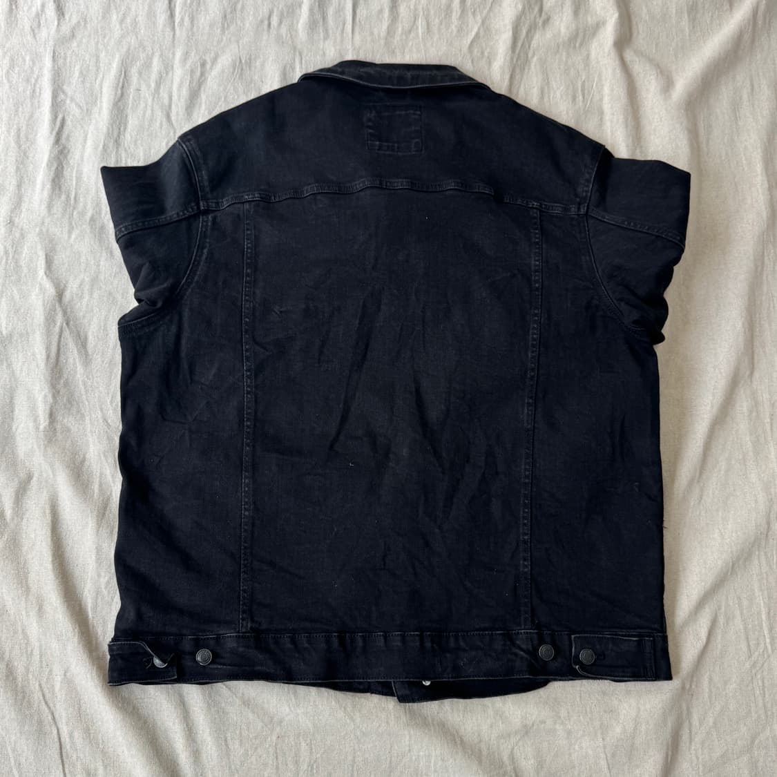 자라 워싱 흑청 데님 자켓 2XL 상품이미지5