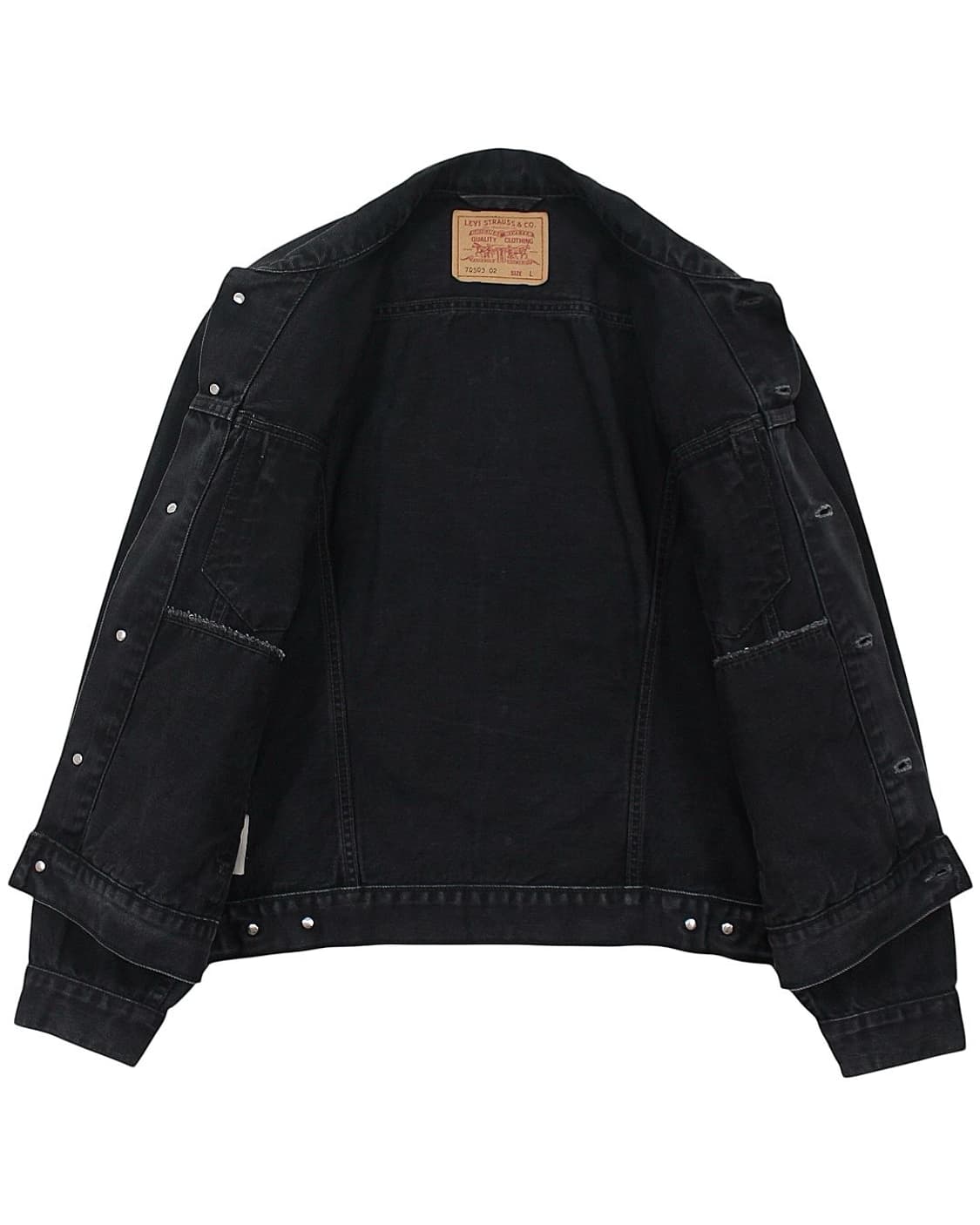 1995 유로 리바이스 70503-0285 블랙 데님 트러커 자켓 빈티지 상품이미지3