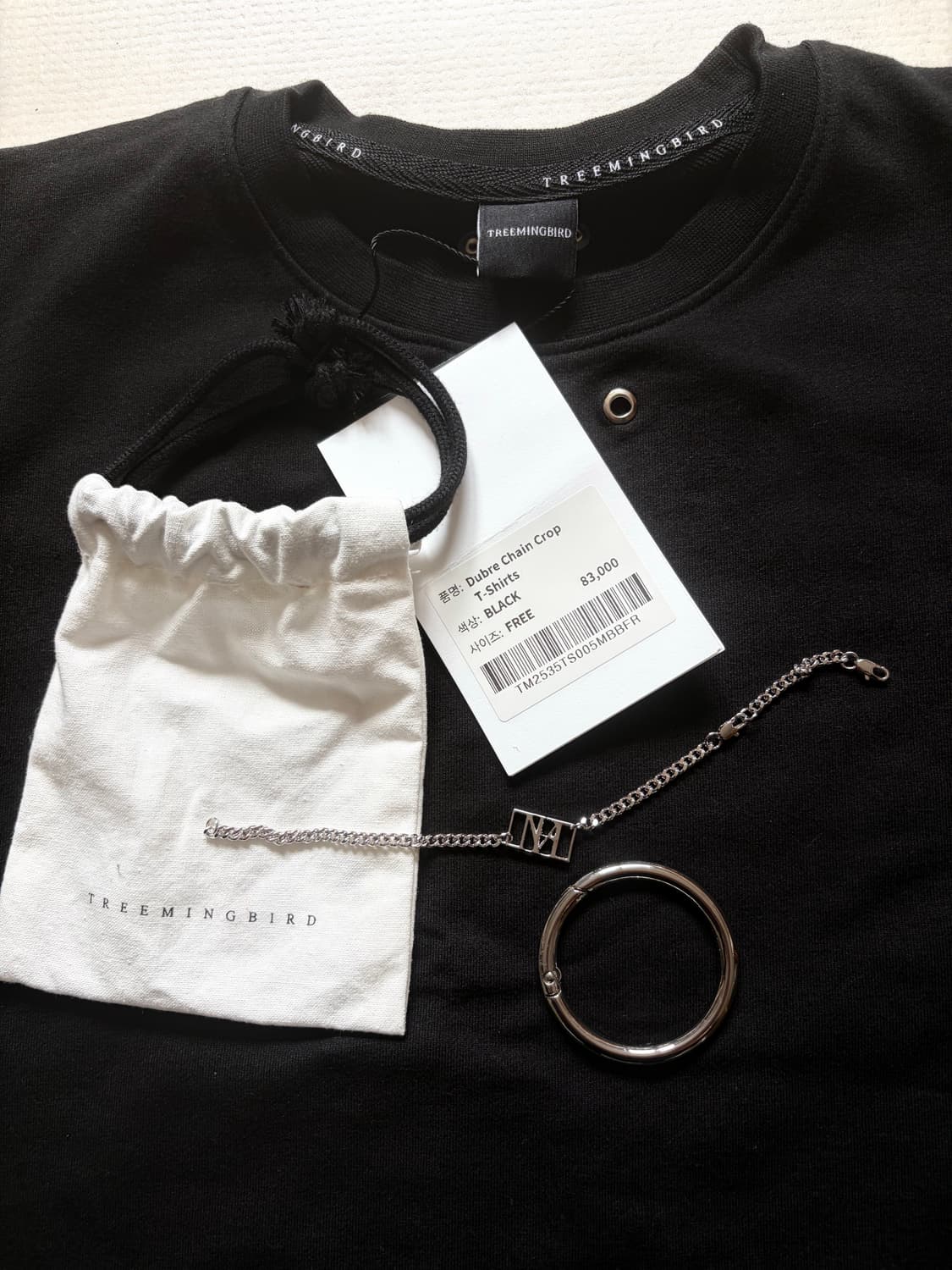 트리밍버드 Dubre Chain Crop T 블랙 상품이미지5