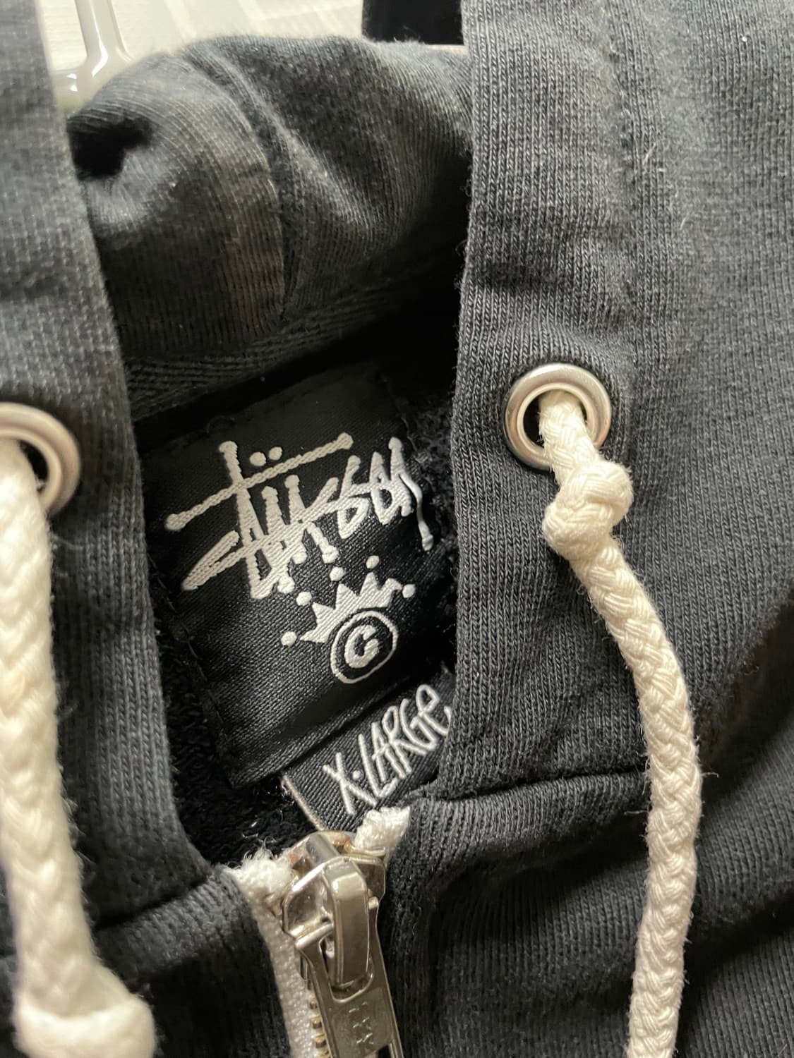 스투시 스탁 자수로고 베이직 블랙 후드집업 (단종모델 S급) 상품이미지2