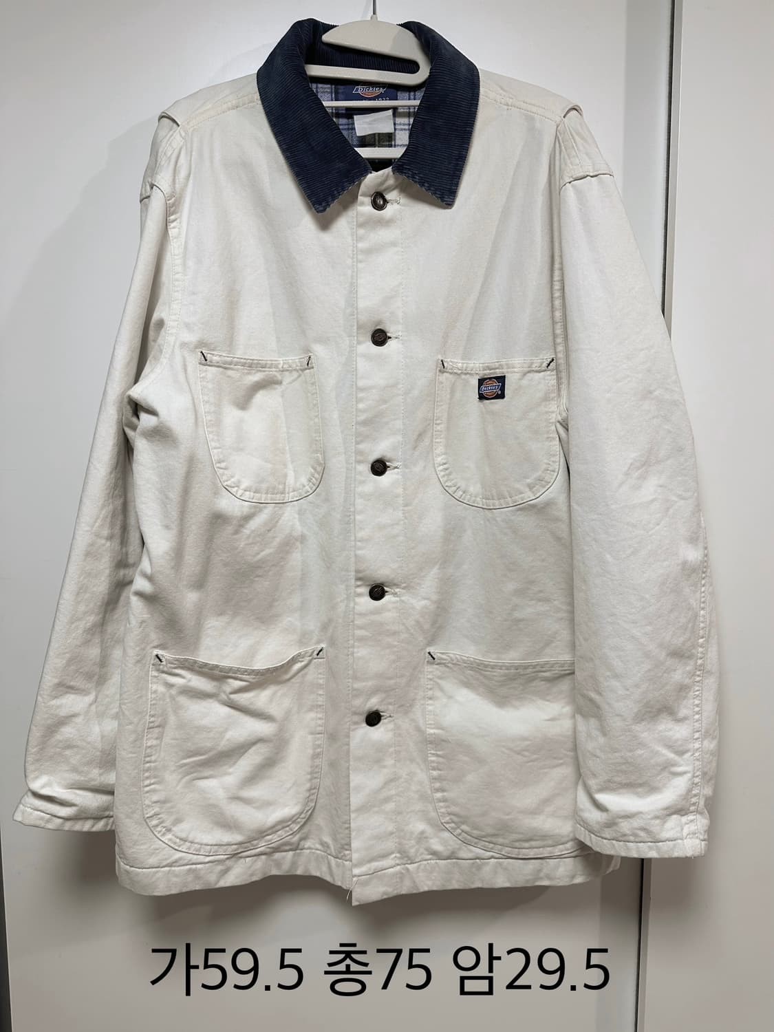 디키즈 화이트 코듀로이 카라 워크 자켓 상품이미지1