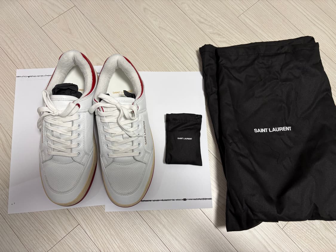 생로랑 SL61 화이트 레드 스니커즈 41(260) 상품이미지2