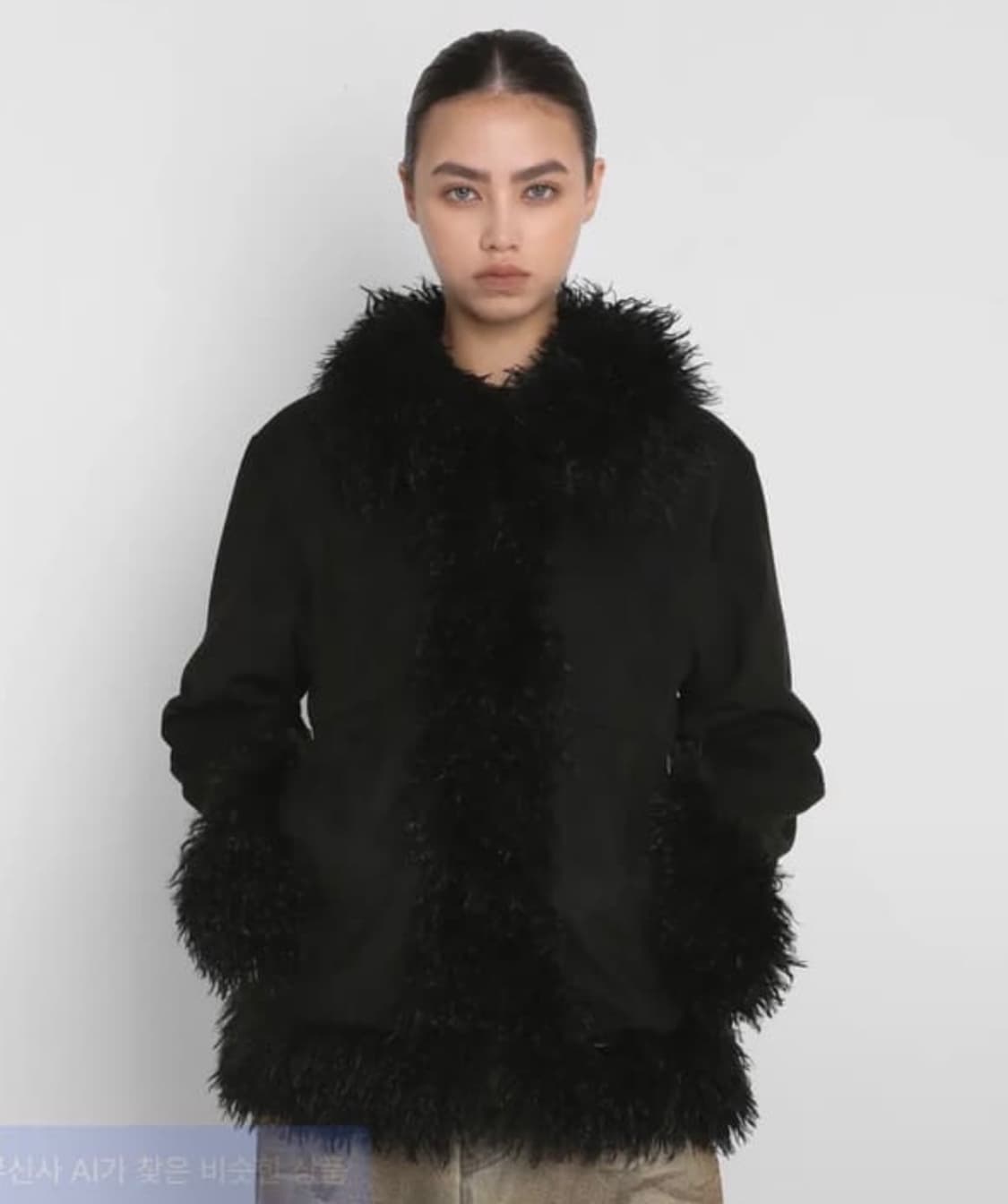 Sandric 퍼자켓 퍼 무스탕 블랙 판매 상품이미지4