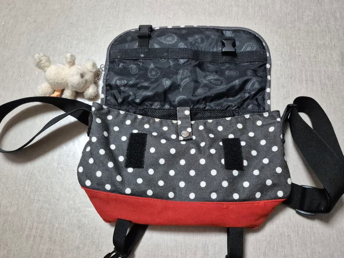 콜맨 땡땡이 도트 데님 크로스백/빈티지 모리걸 00's 상품이미지6