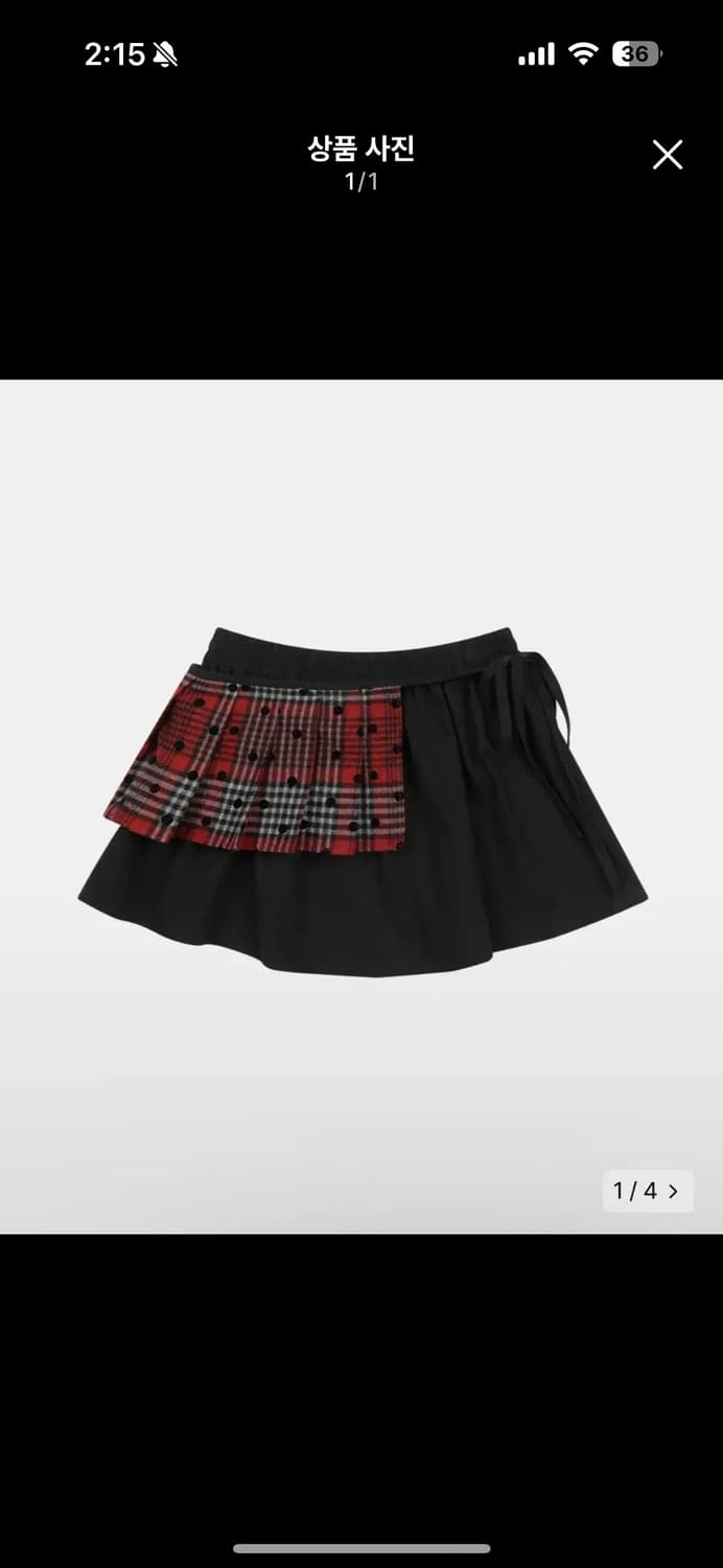 오헤시오 체크 투웨이 미니스커트 레드 RED BLACK 상품이미지1