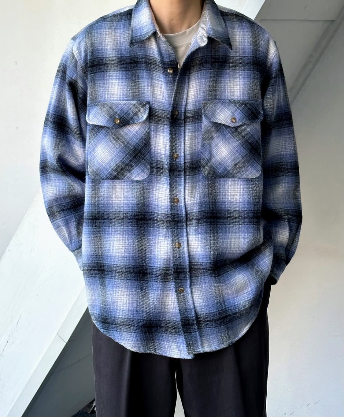 Acrylic woven check work shirt 상품이미지8