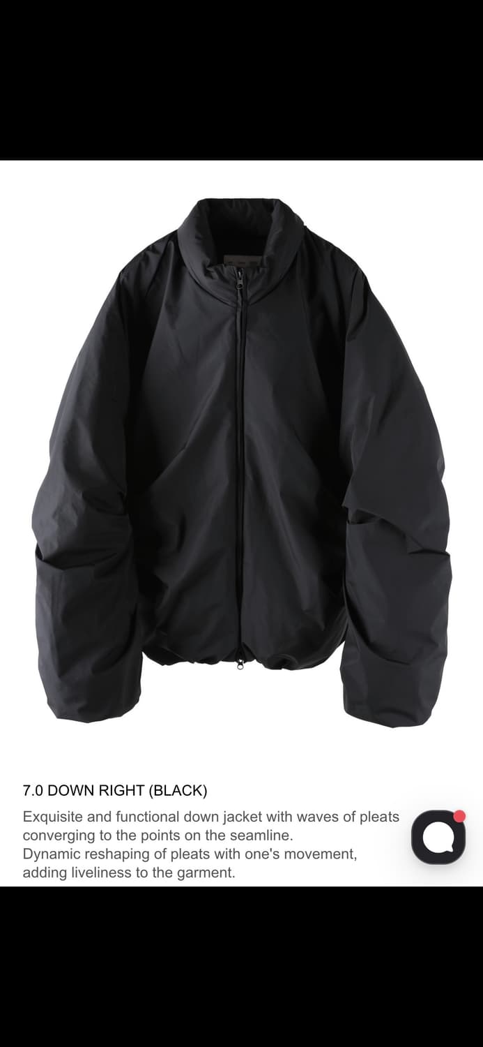 (M) 포스트아카이브팩션 PAF 7.0 down right black 상품이미지1