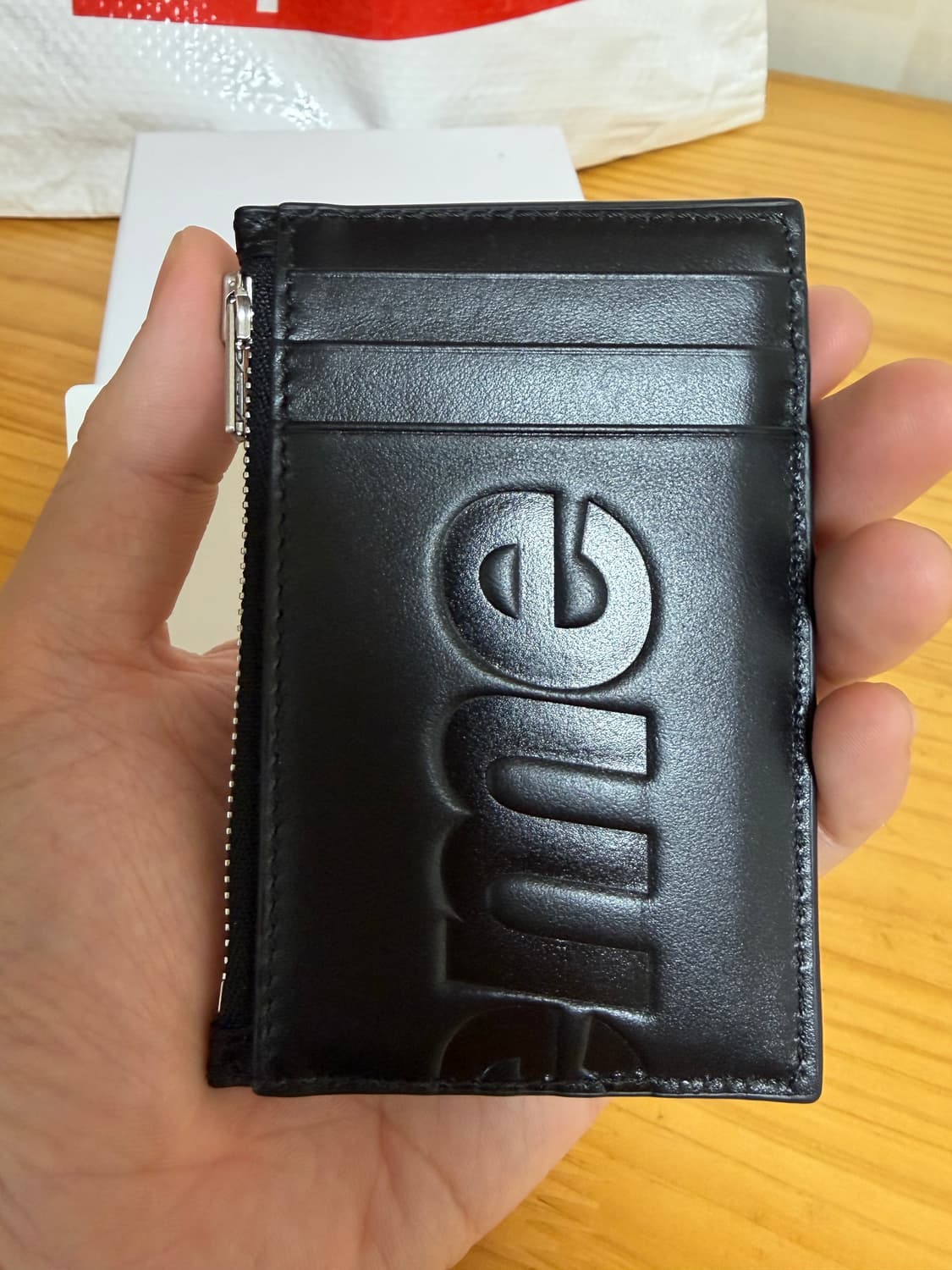 25ss 슈프림 카드지갑 레더 블랙 상품이미지4