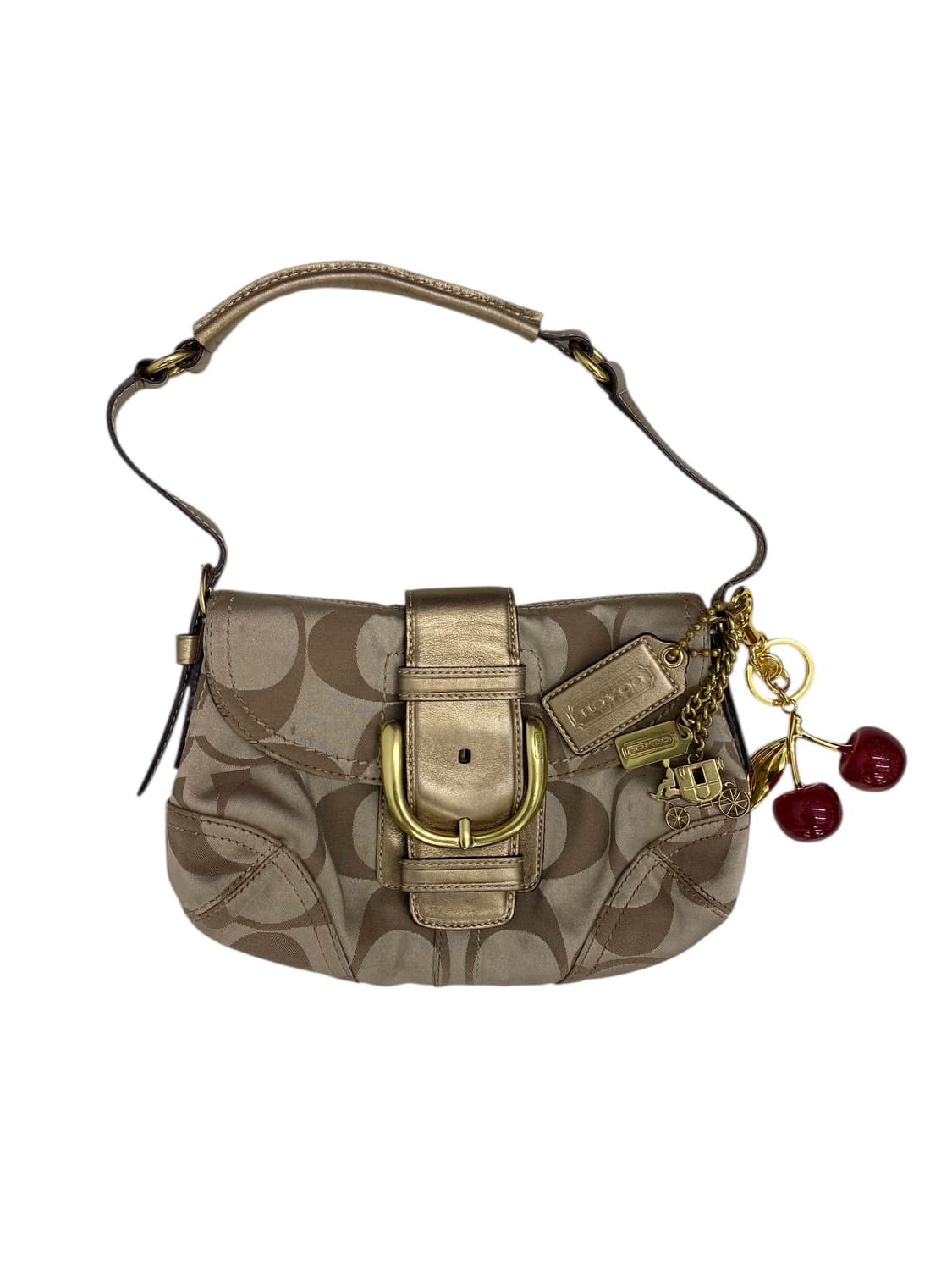 코치 y2k 골드 숄더백 + 체리키링 상품이미지1