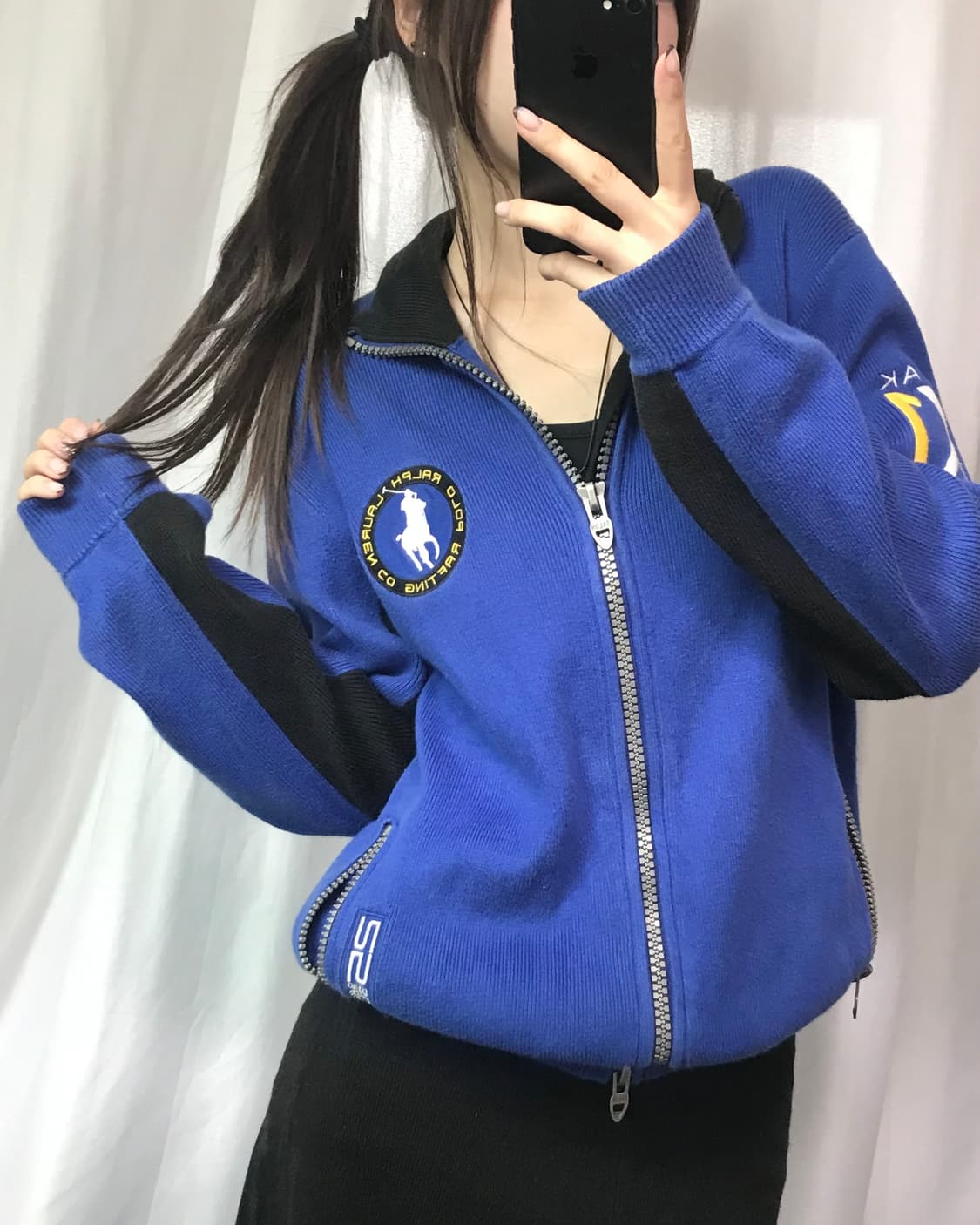 Polo 폴로 랄프로렌 빅포니 넘버링 블루컬러 코튼 집업 상품이미지2