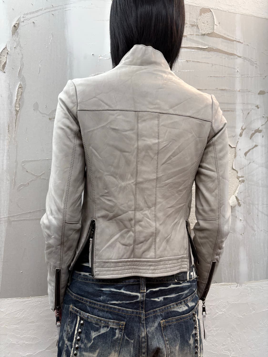 beige detail sheepskin jacket 상품이미지5