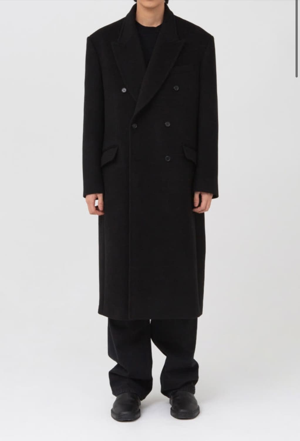 (새상품)브라운야드 24fw 더블브레스티드코트 블랙 4size 상품이미지1