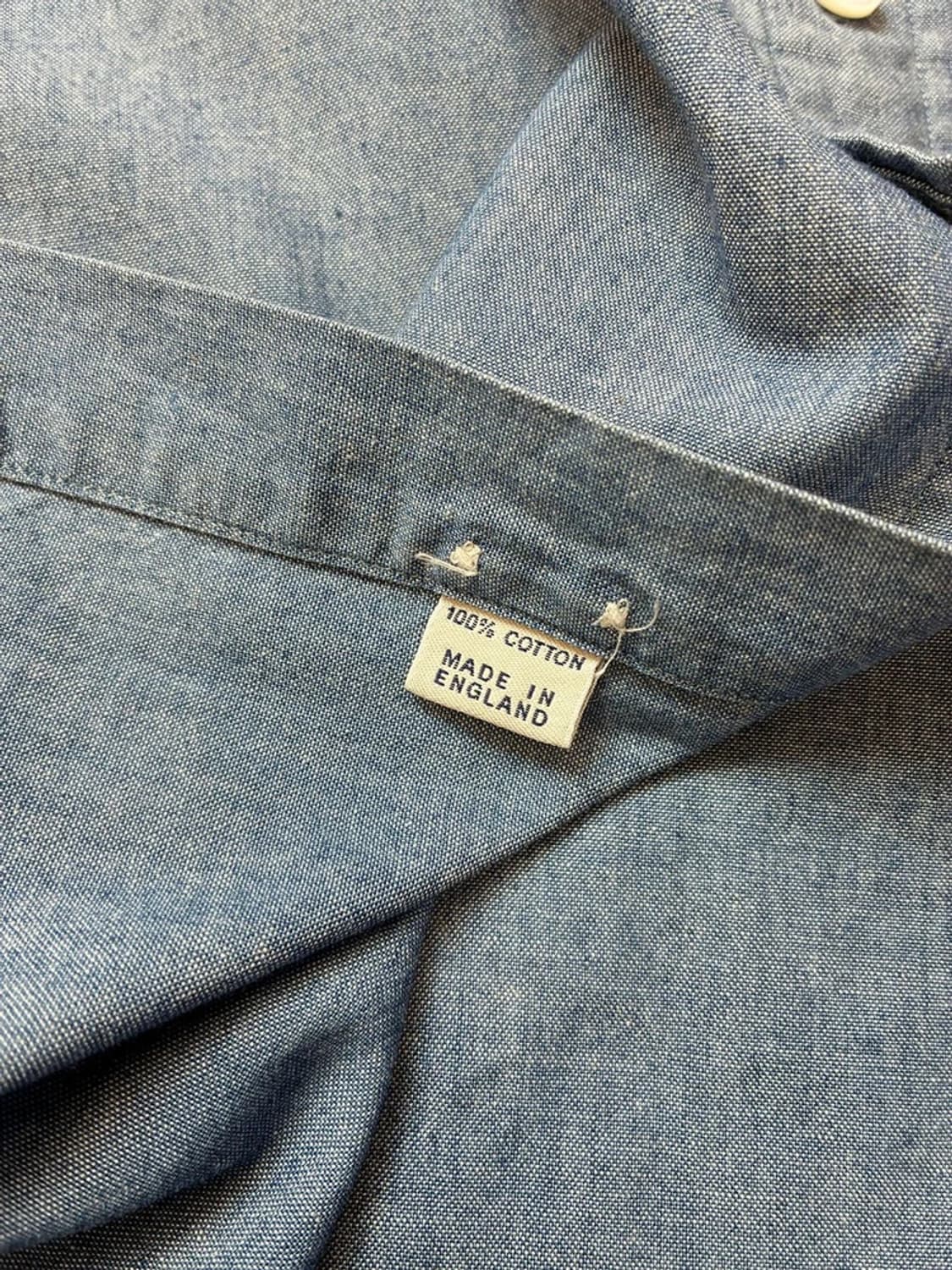 드레익스 코튼 샴브레이 버튼다운 라이트 블루 셔츠 PN5793 상품이미지6