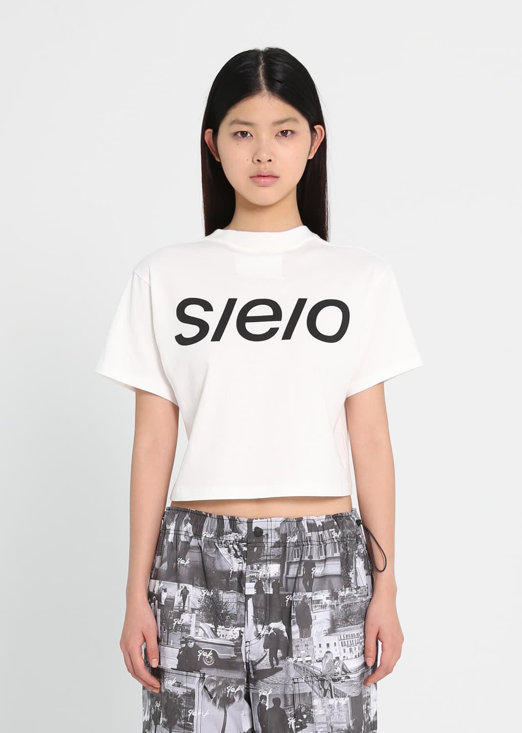 s/e/o 크롭 반팔 티셔츠 화이트 상품이미지1