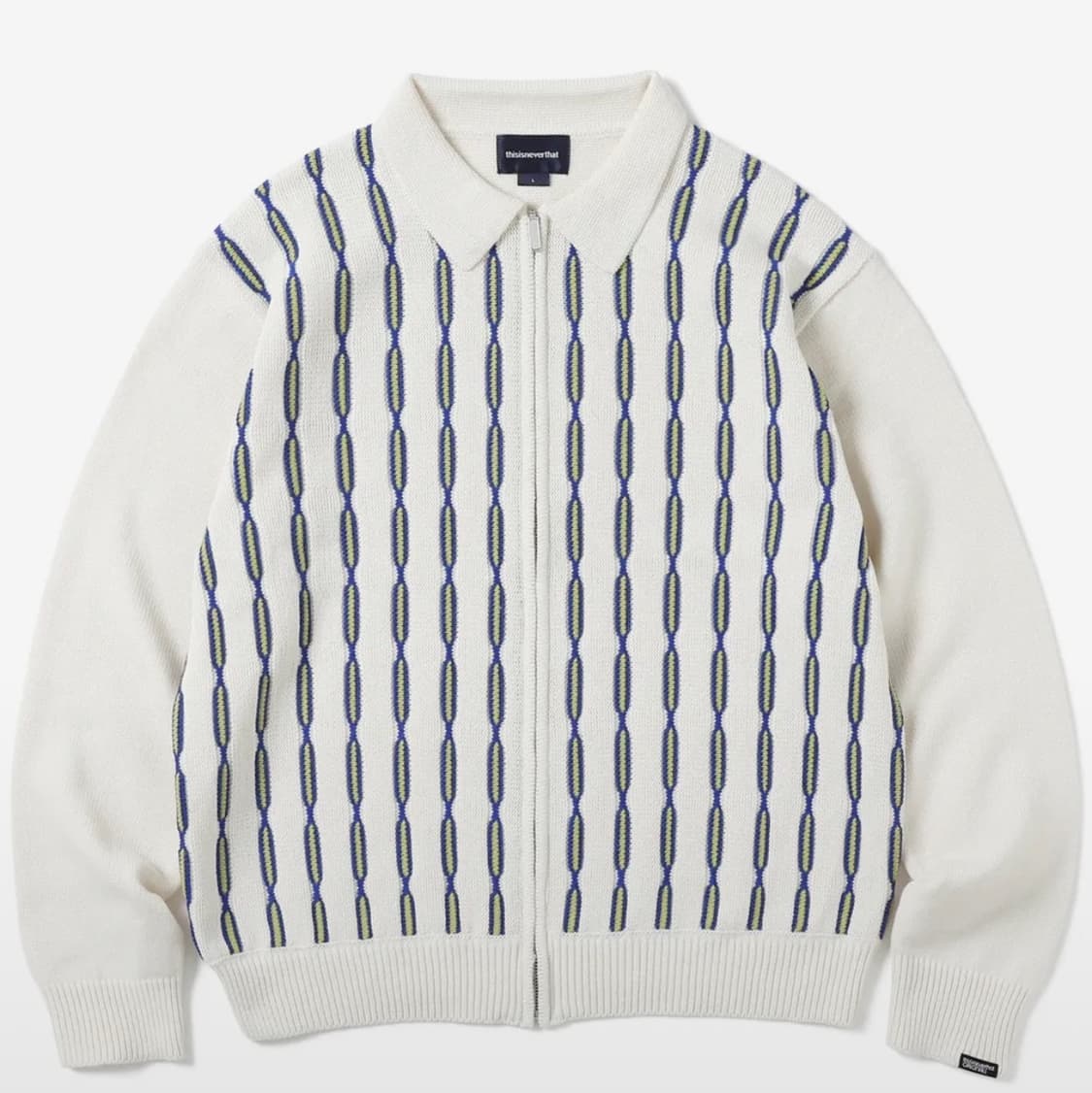 디스이즈네버댓 Chain Zip Up Polo Off White 상품이미지1