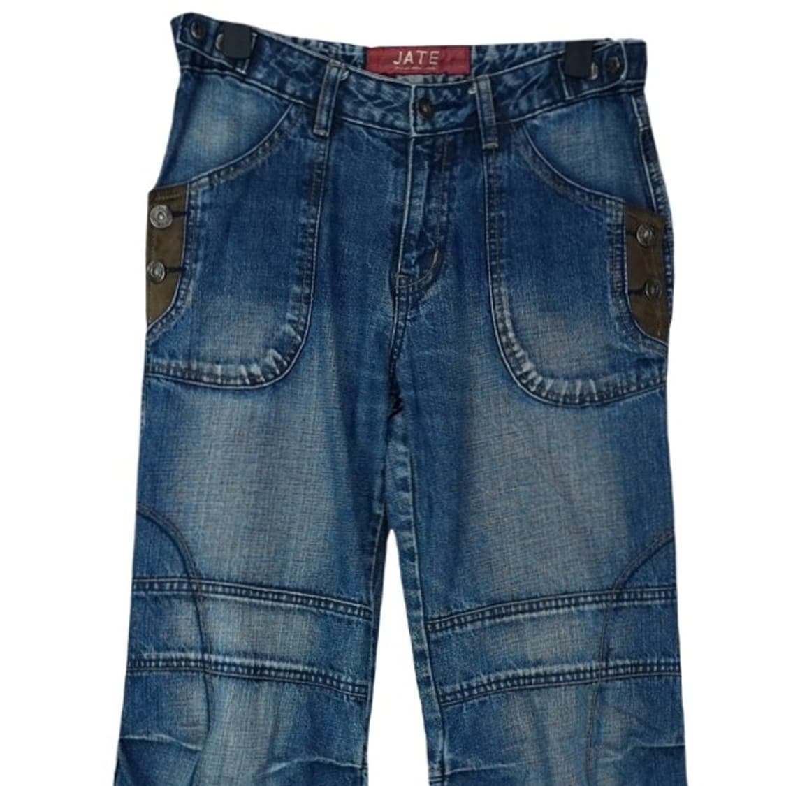 [빈티지] 워시드 바이커 디테일 데님 팬츠 청바지 M17847 상품이미지4