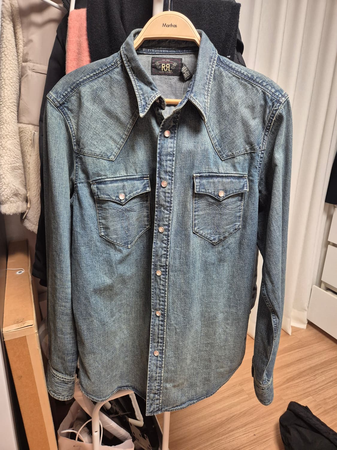 (새상품) RRL 더블알엘 다크워시 웨스턴셔츠 L 상품이미지1