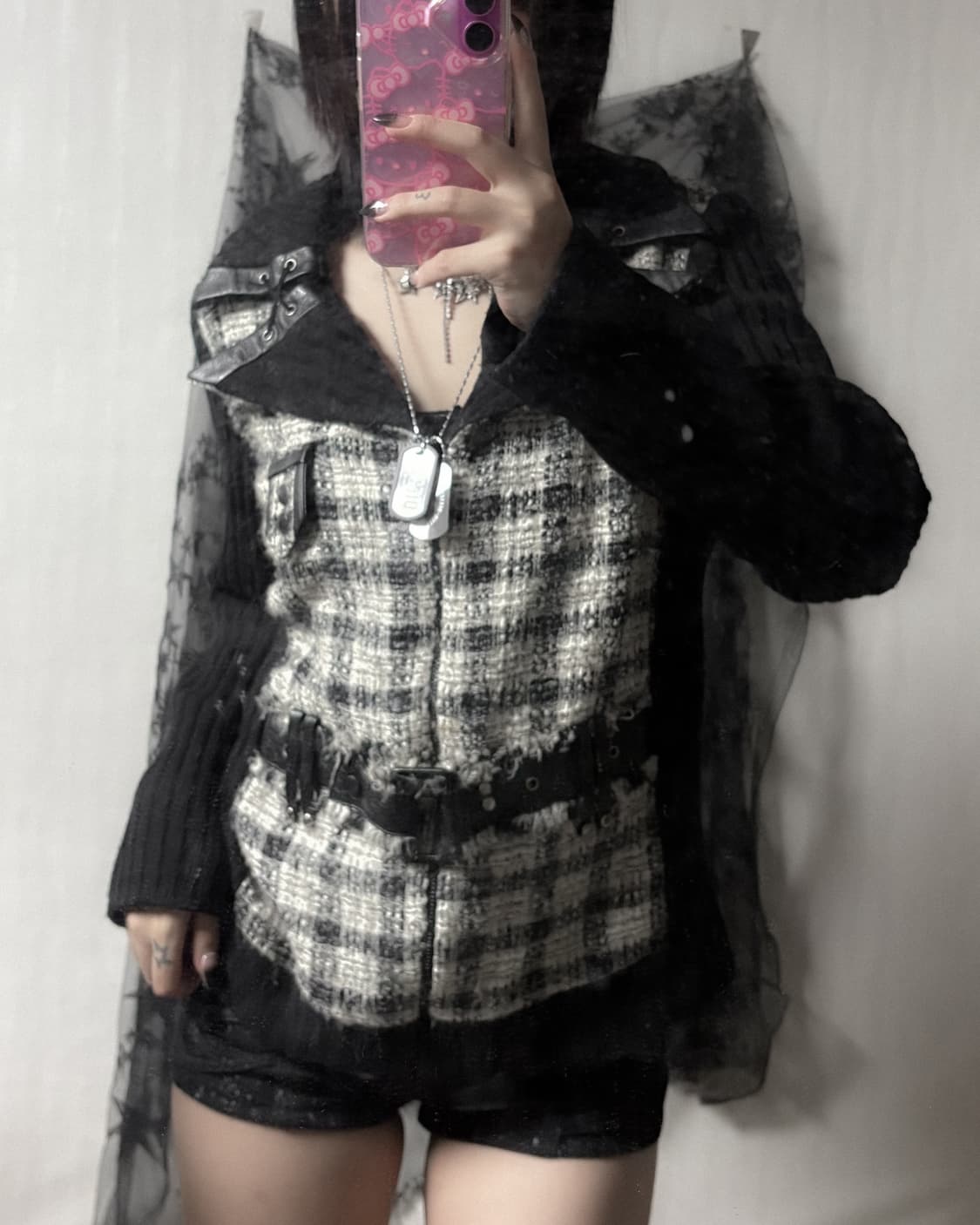 펑크 y2k 버클 포인트 니트 자켓  상품이미지1