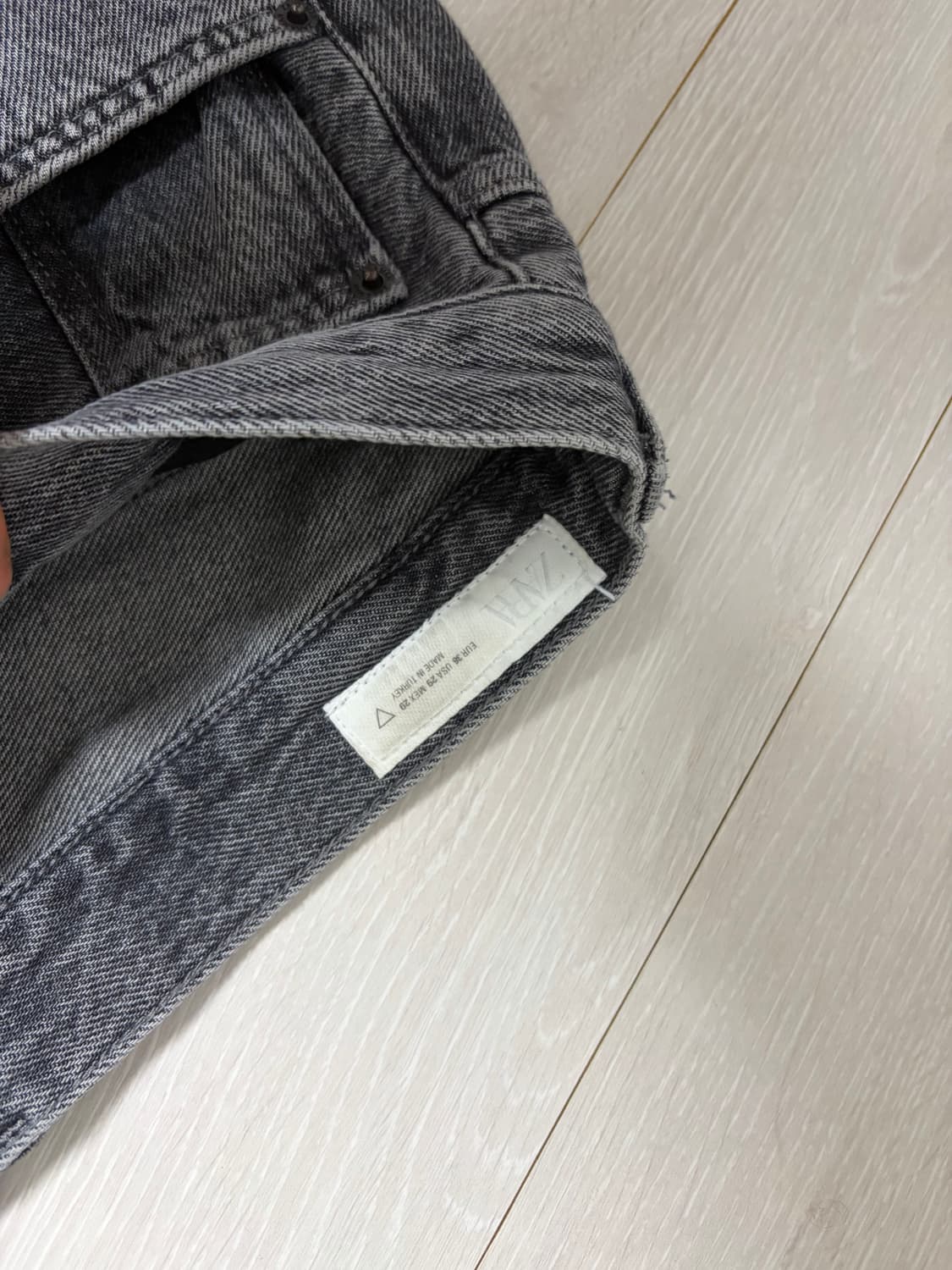 자라 와이드 그레이 워싱 데님 팬츠 29 상품이미지3