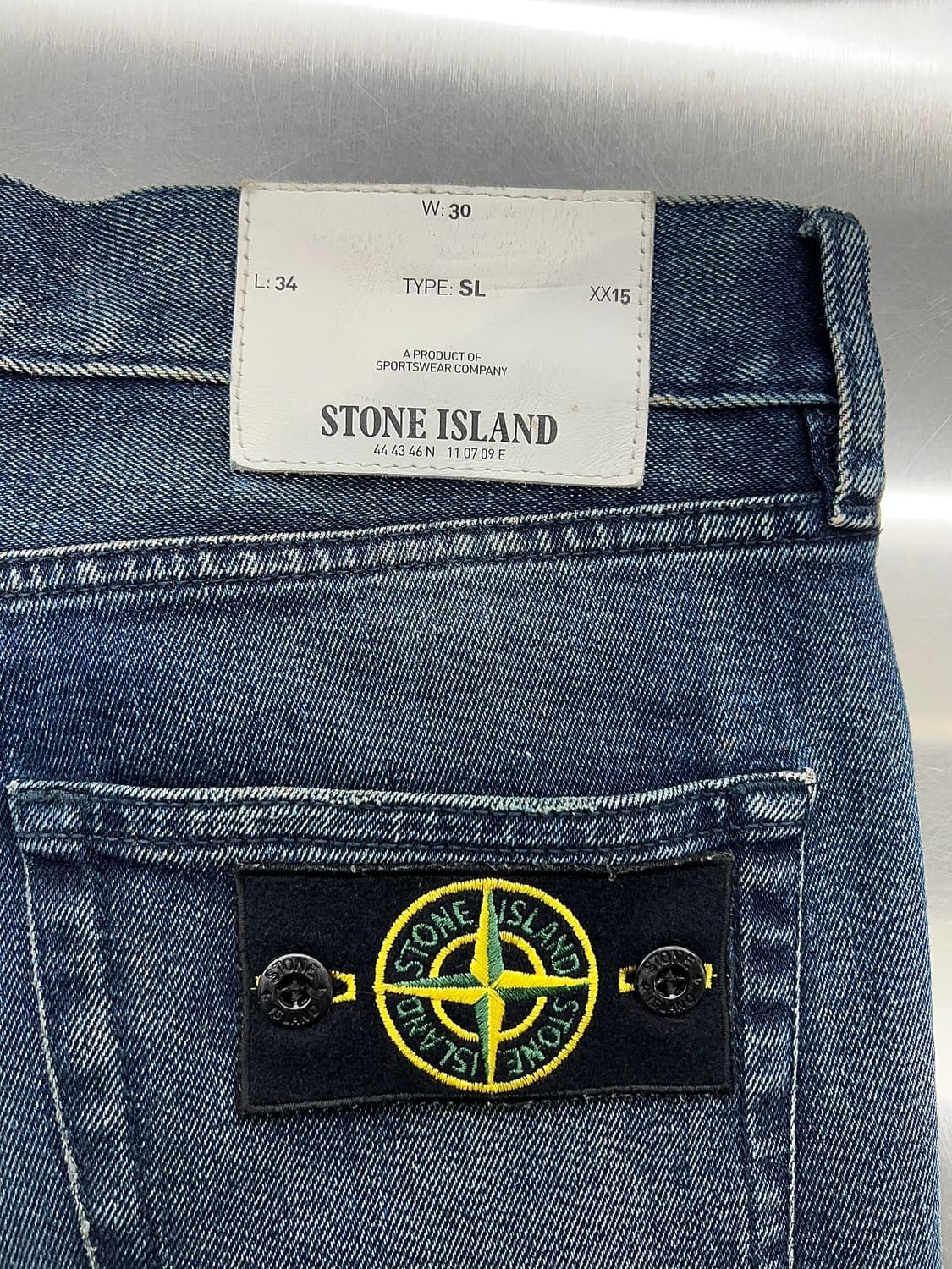 스톤아일랜드 인디고 블루 캣워싱 와펜 데님 팬츠 상품이미지10