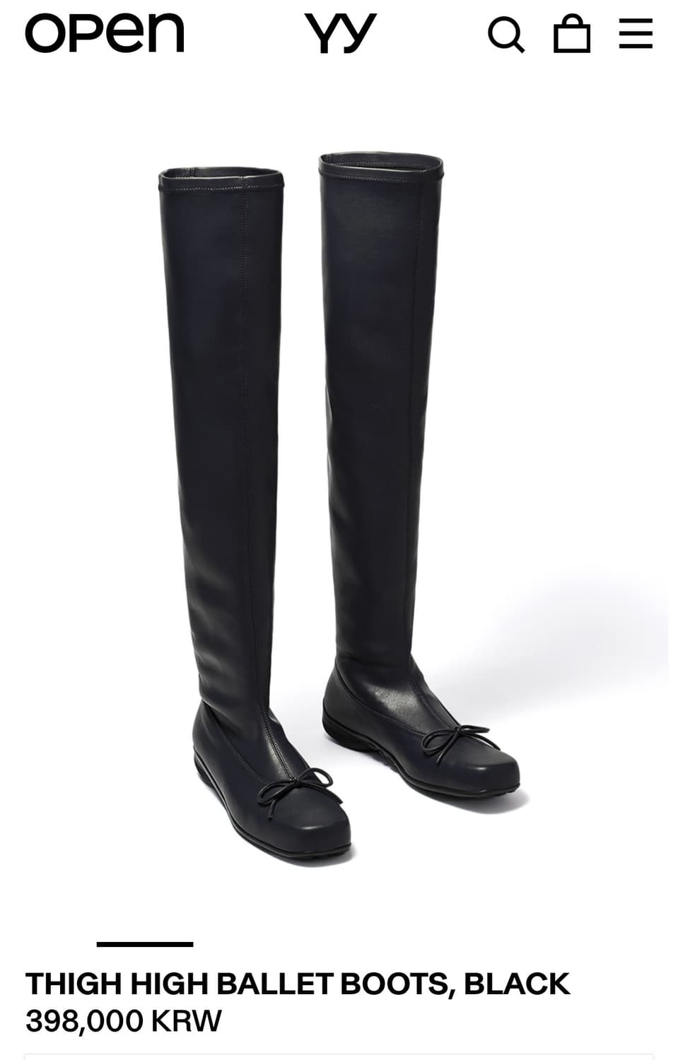 오픈와이와이 부츠 THIGH HIGH BALLET BOOTS, BLACK 상품이미지2