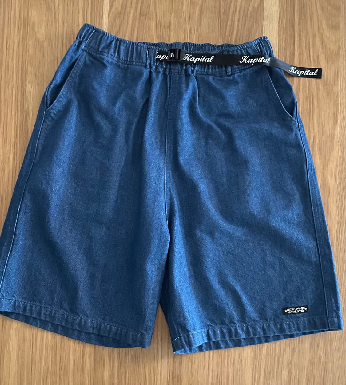 캐피탈 데님 반바지 밴딩 팬츠 상품이미지1