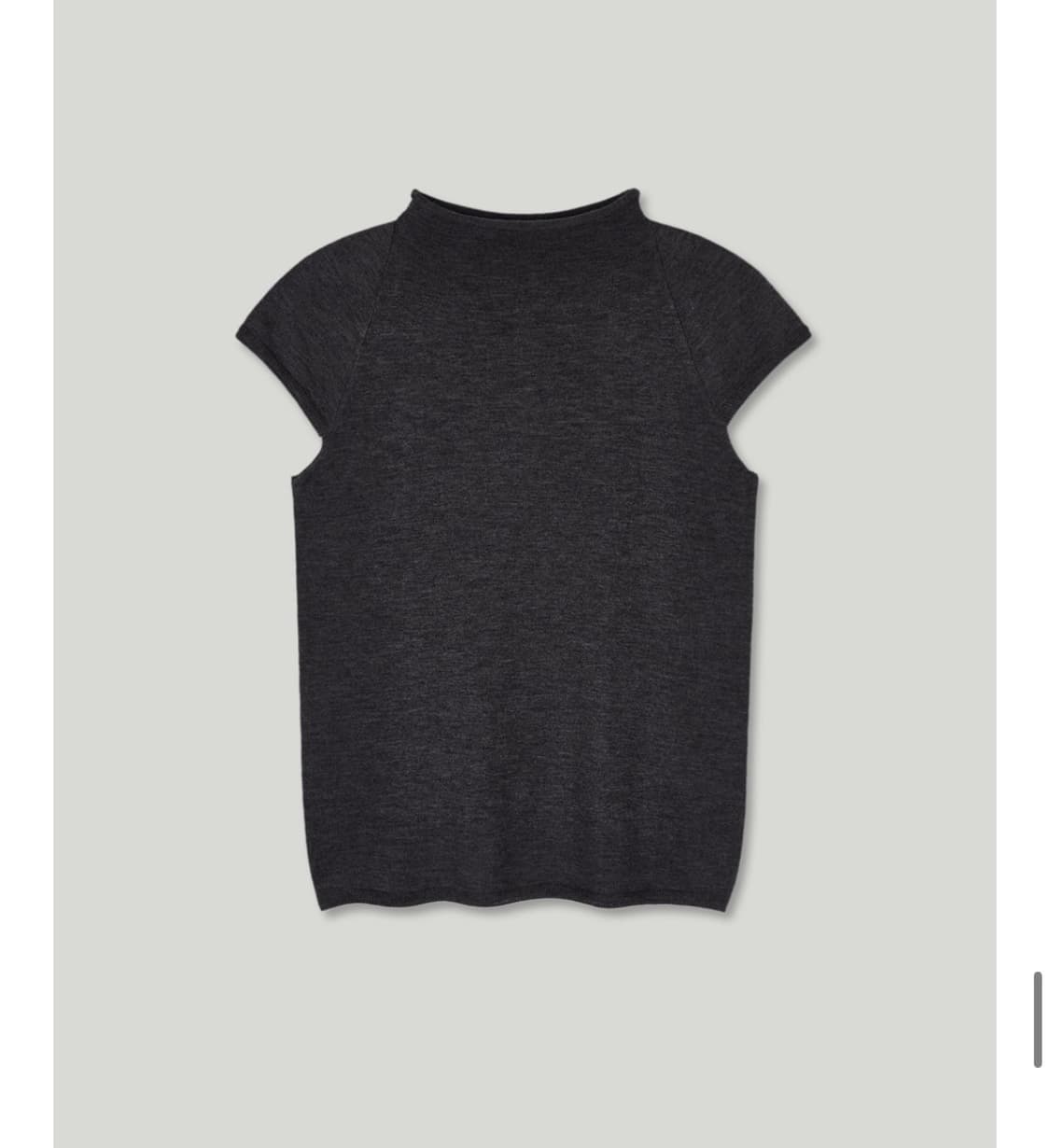 어랜 aaran 캡 슬리브 하프넥 니트웨어 민소매 차콜 상품이미지1