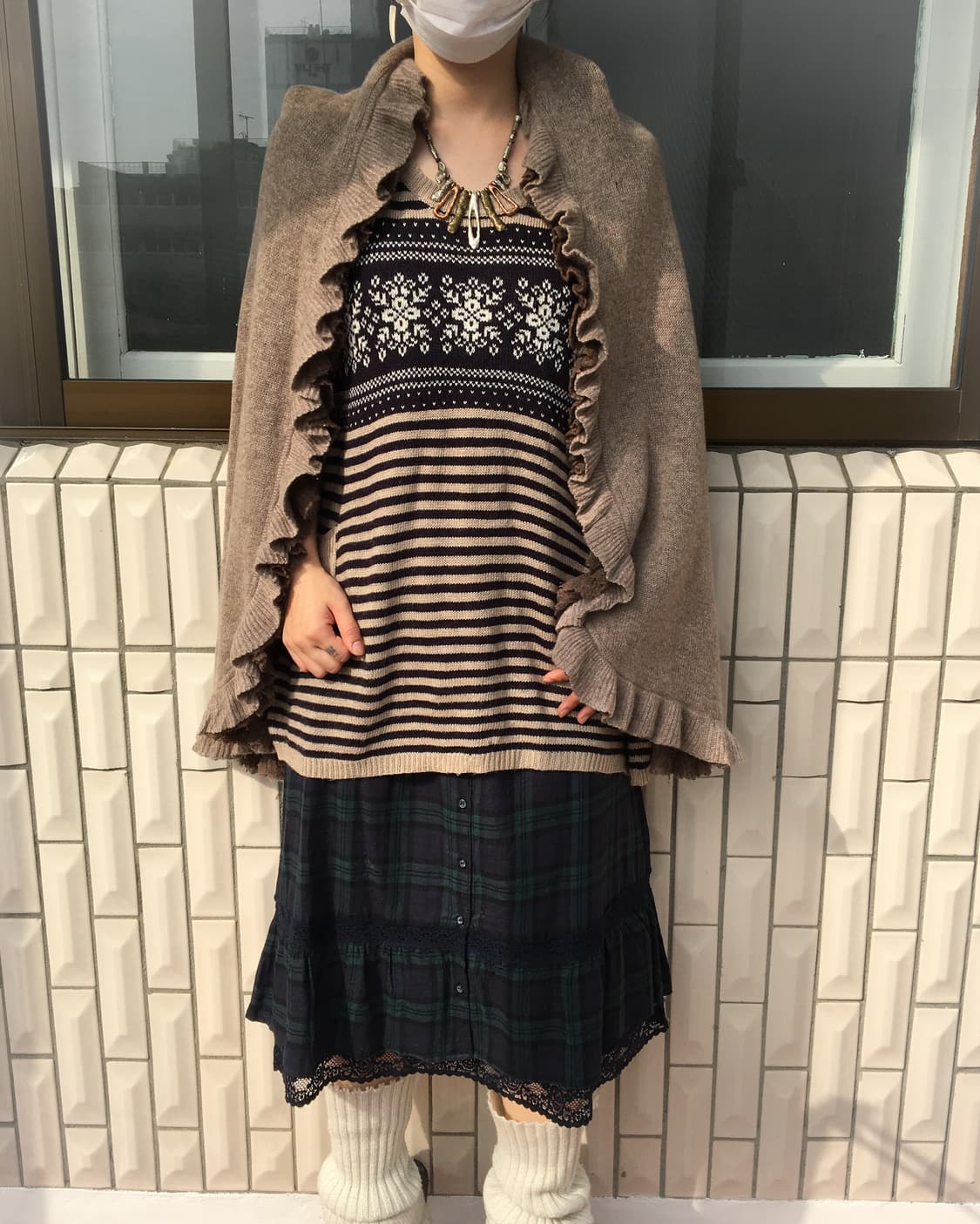 Frill knit cape muffler 상품이미지4