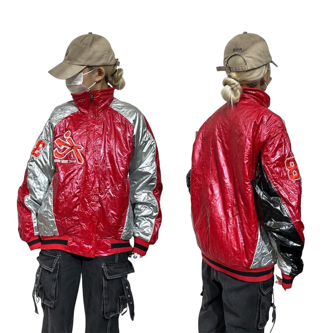 Zett 일본 빈티지 레드 레이싱 자켓 봄버 항공 잠바 L 상품이미지1