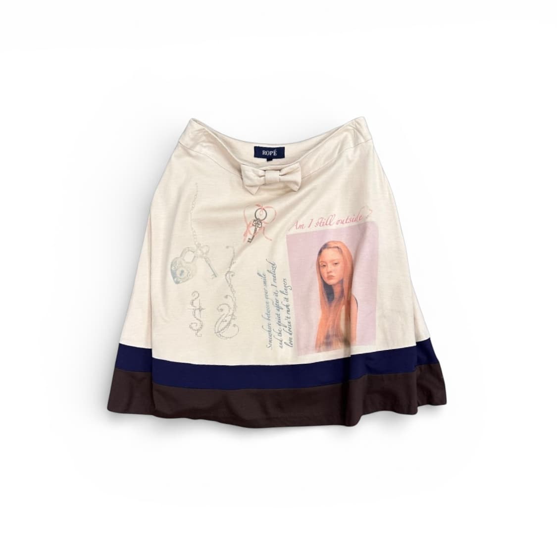 beige ribbon coloration skirt  상품이미지1