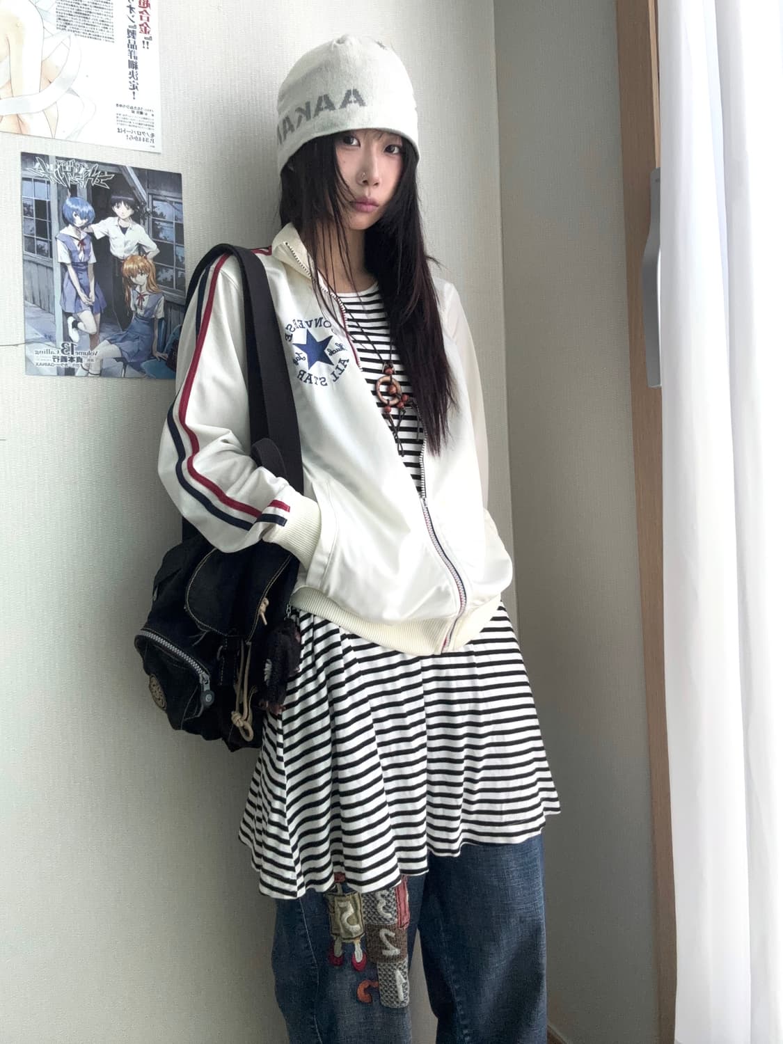 개귀여운 빈티지 패치 배기 데님 상품이미지1