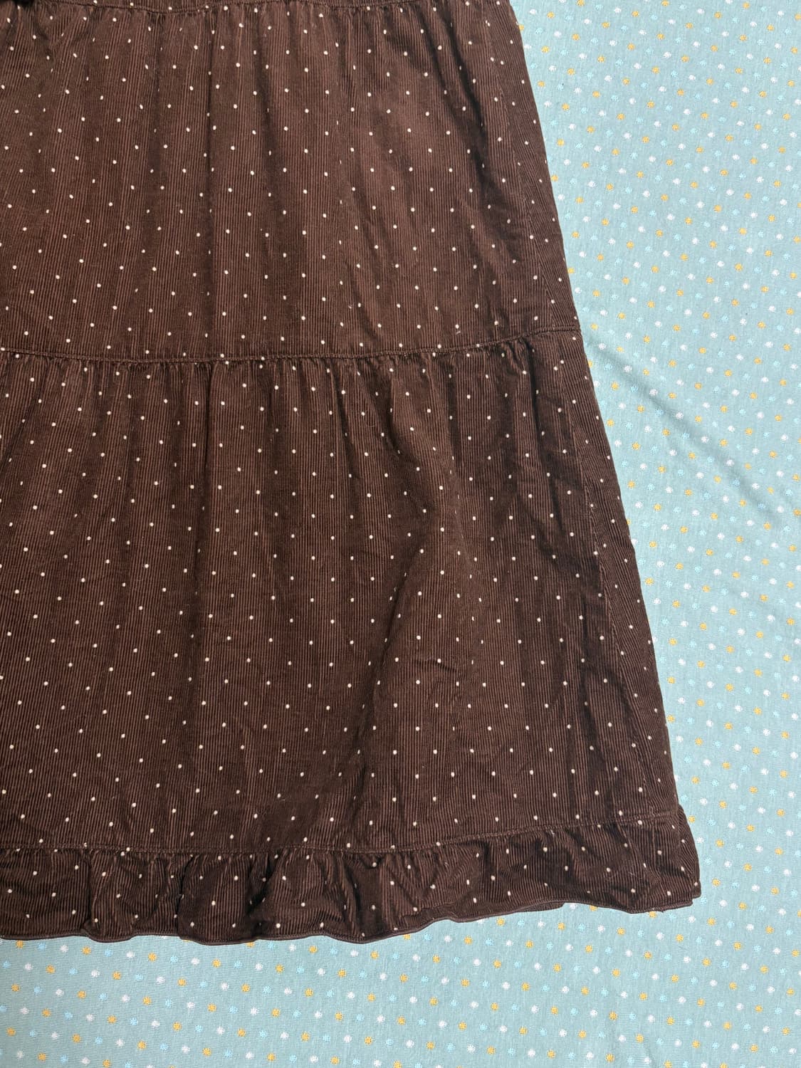 브라운 도트 미디 스커트 상품이미지7