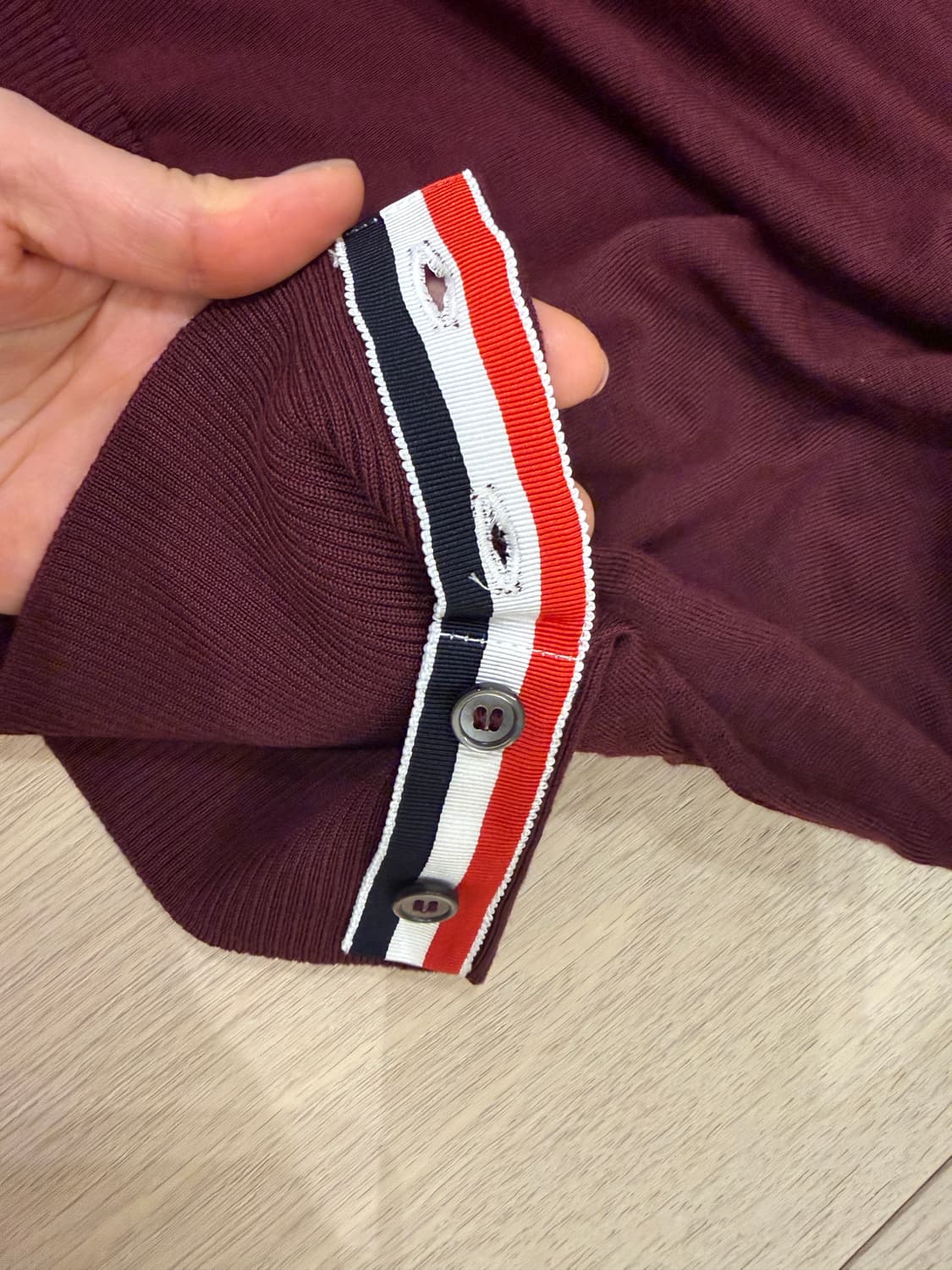 톰브라운 니트 메리노울 3 사이즈 버건디 상품이미지4