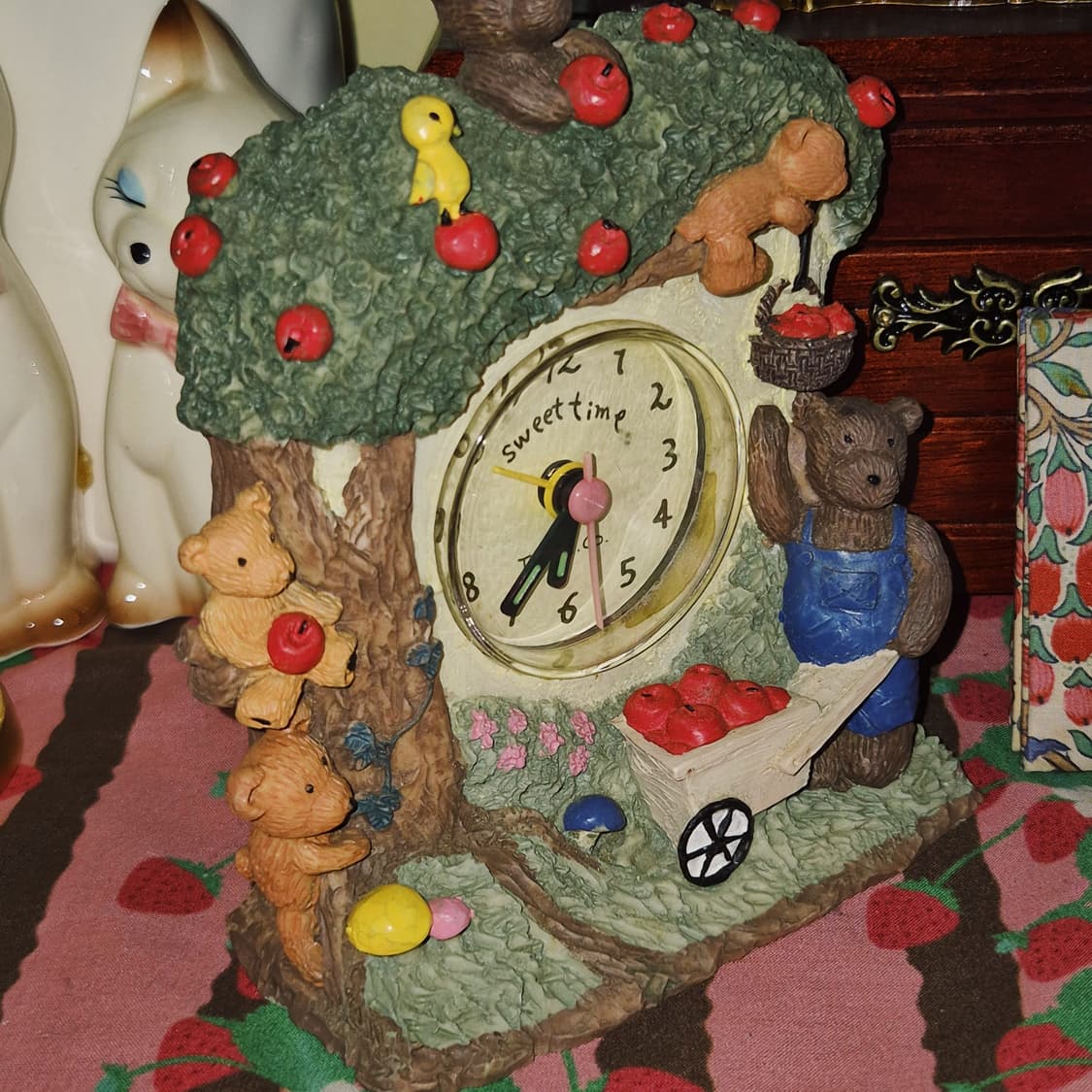 90s 레트로 테디베어 알람 탁상 시계 상품이미지6