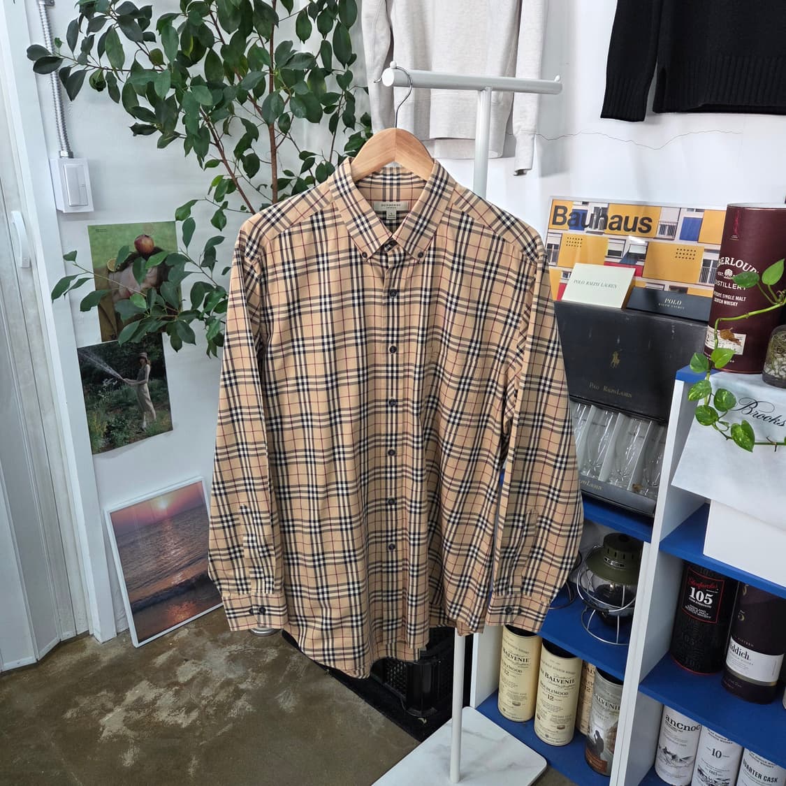버버리 버튼다운 노바체크 셔츠 L 상품이미지1