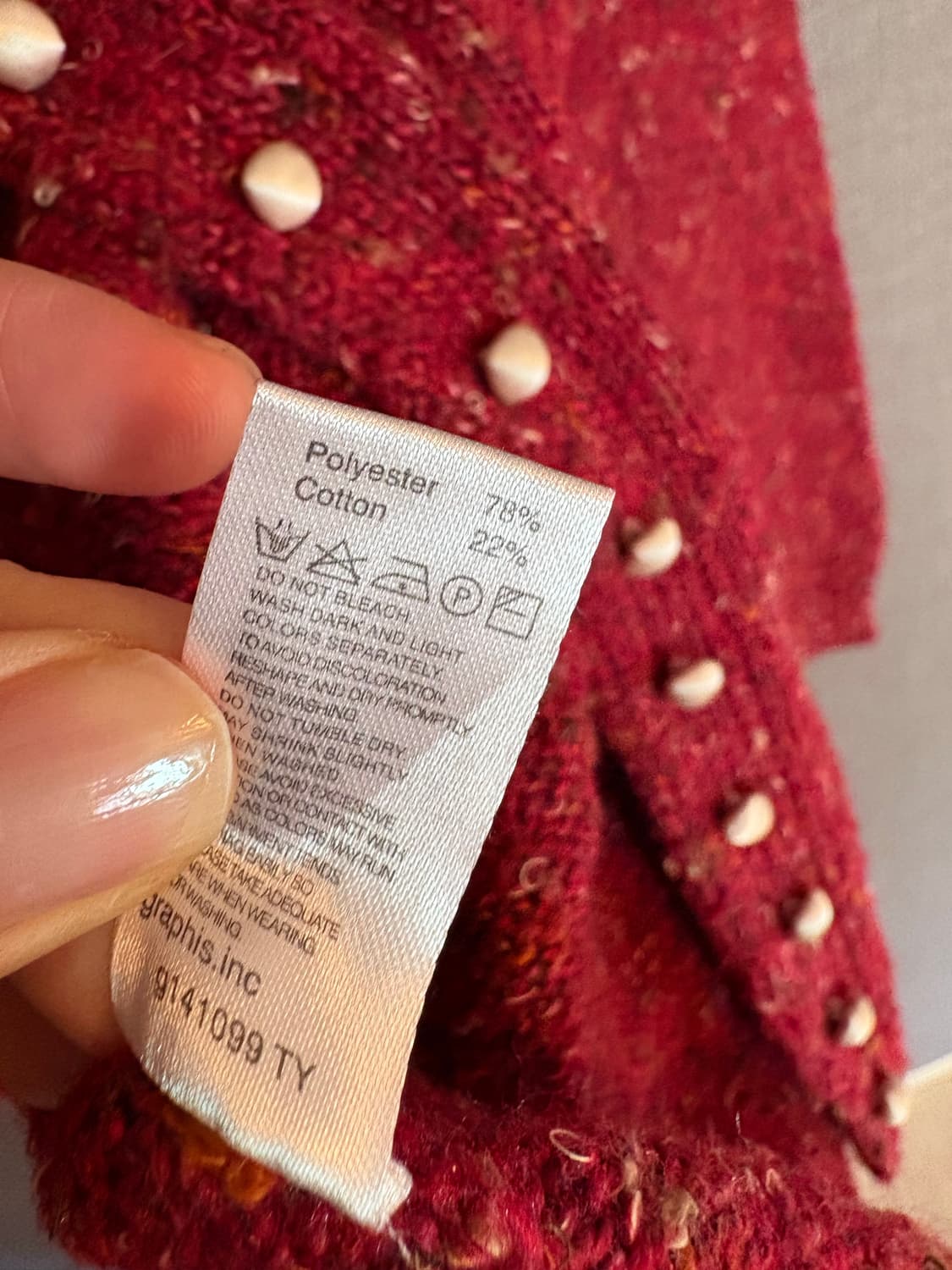 Graniph Lady F 레드 트위드 가디건 상품이미지6