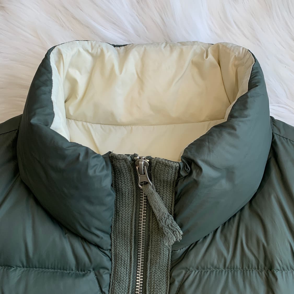 덕다운 니트 트리밍 퀼팅 포인트 패딩 1741 상품이미지3