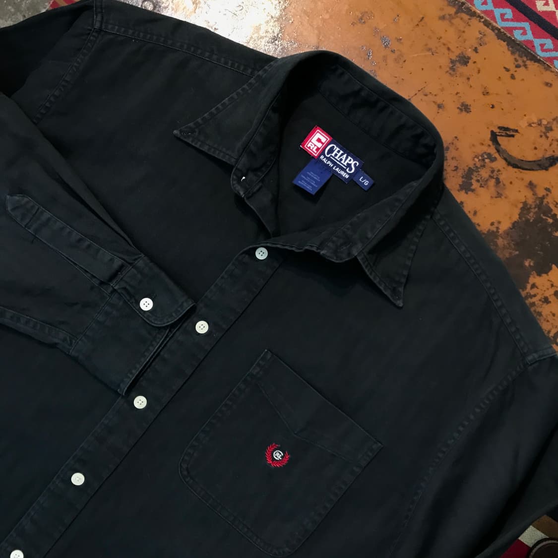 폴로랄프로렌 챕스 블랙 원포켓 코튼 셔츠 남성 115 빅사이즈 상품이미지3
