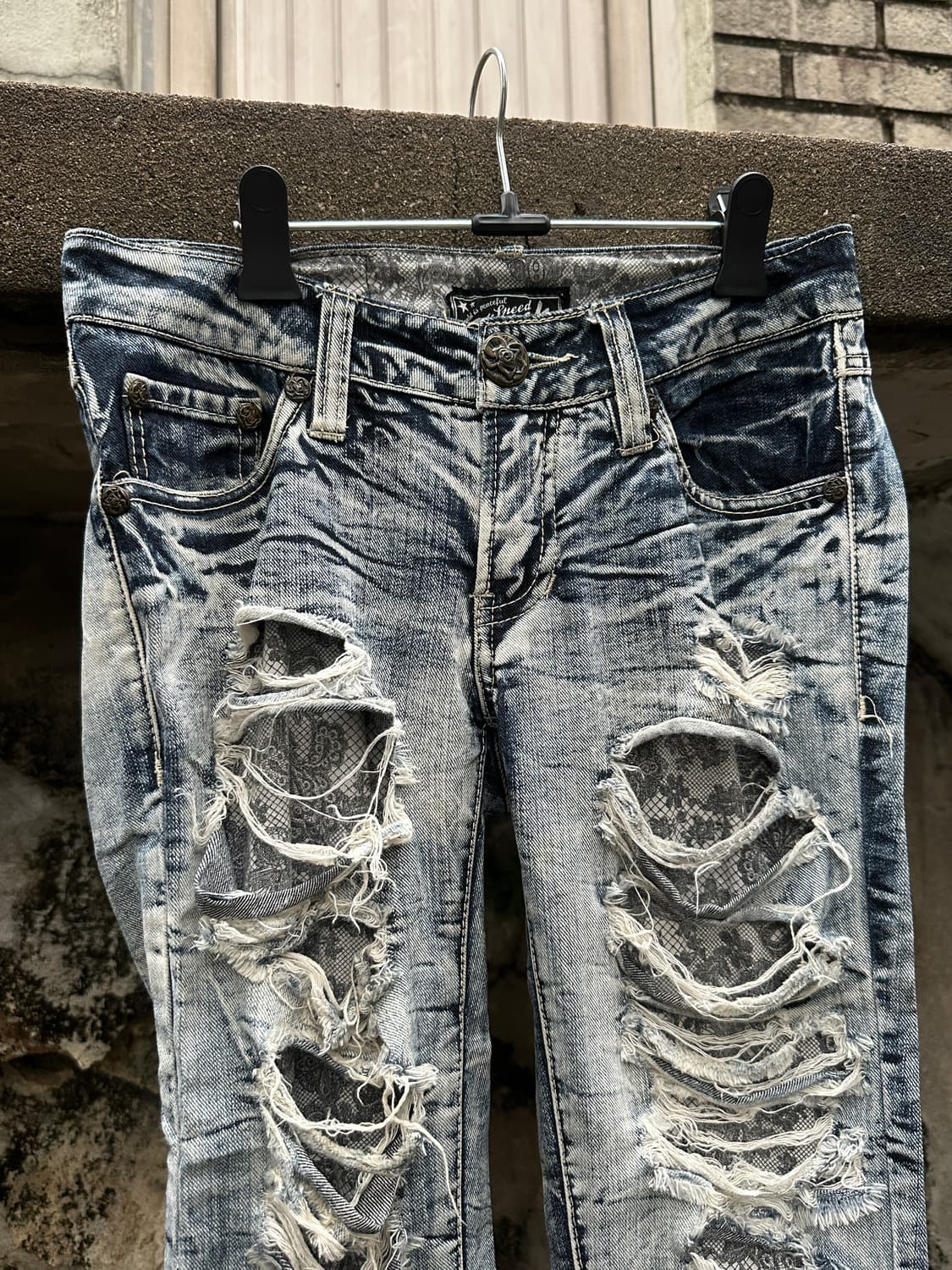 NONE vintage washing destroyed jeans 상품이미지2
