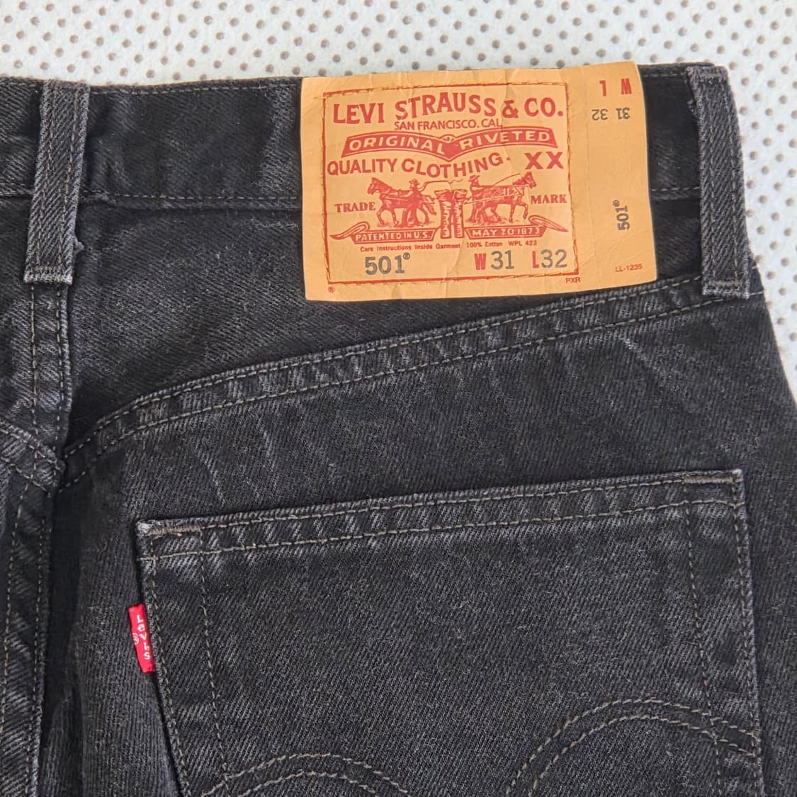 Levis 리바이스 501 블랙 데님 팬츠 상품이미지4