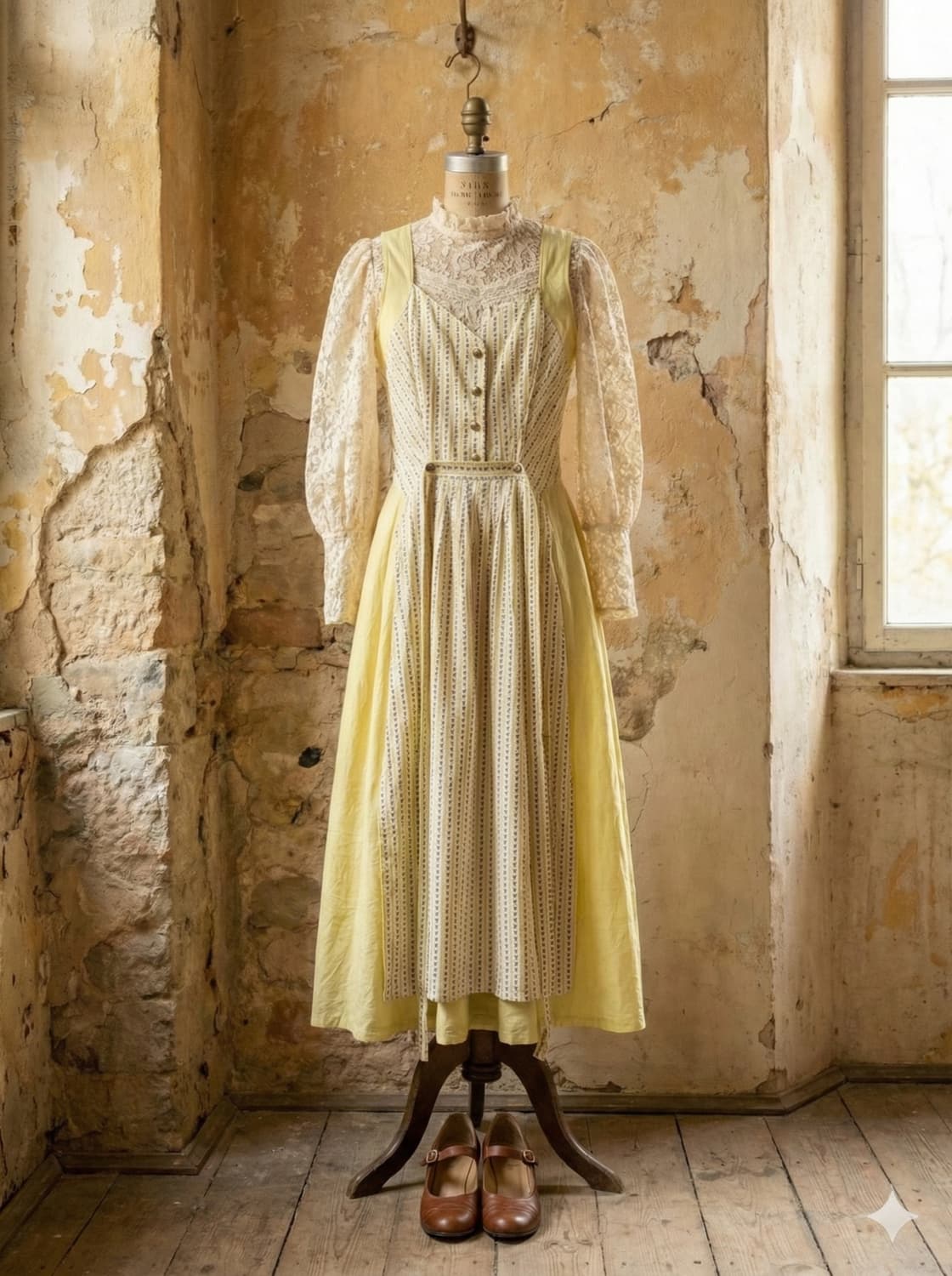 Joyline 옐로우 빈티지 원피스 상품이미지3