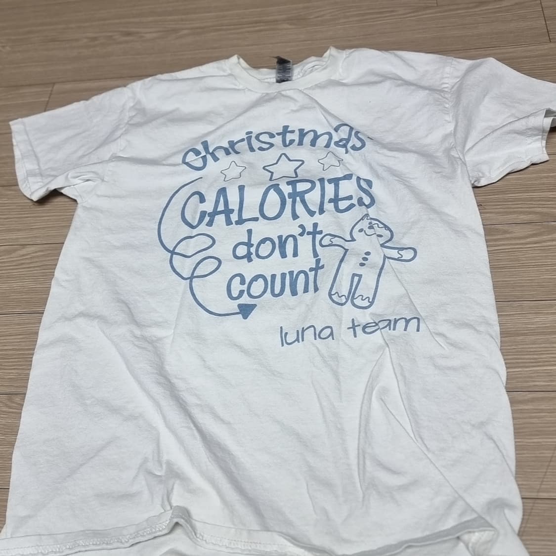 길단 크리스마스 칼로리 티셔츠 화이트(95-100) 상품이미지1
