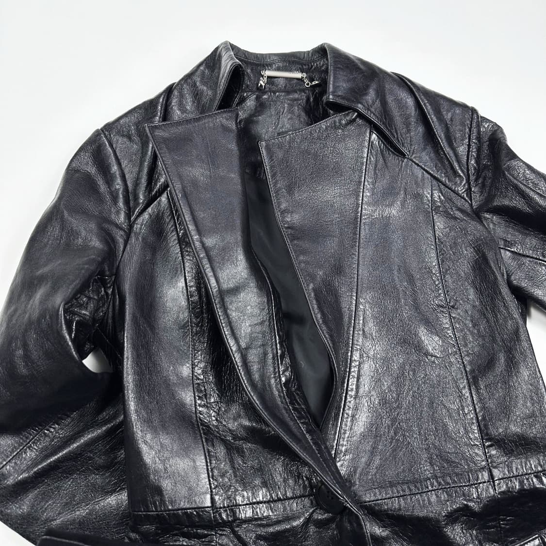 VTG 빈티지 양가죽 블랙 롱코트 자켓 (M 여성추천) 상품이미지4