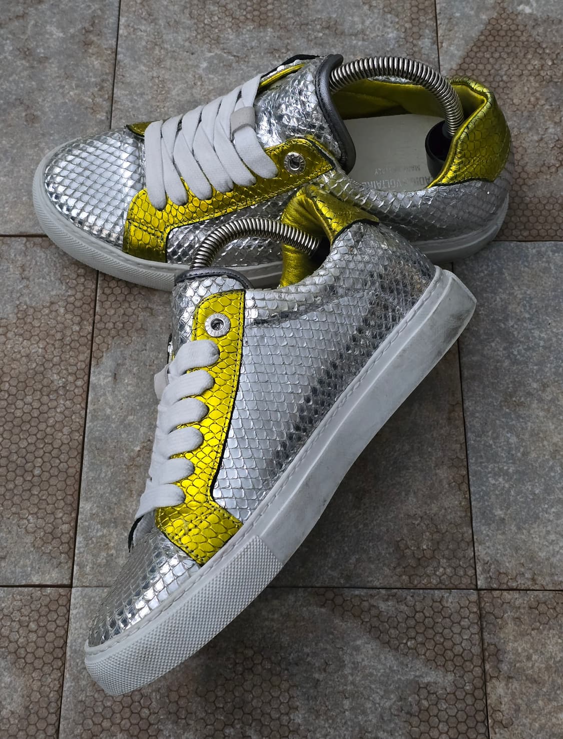 (245)쟈딕앤볼테르 메탈릭 실버 골드 뱀피 상품이미지5