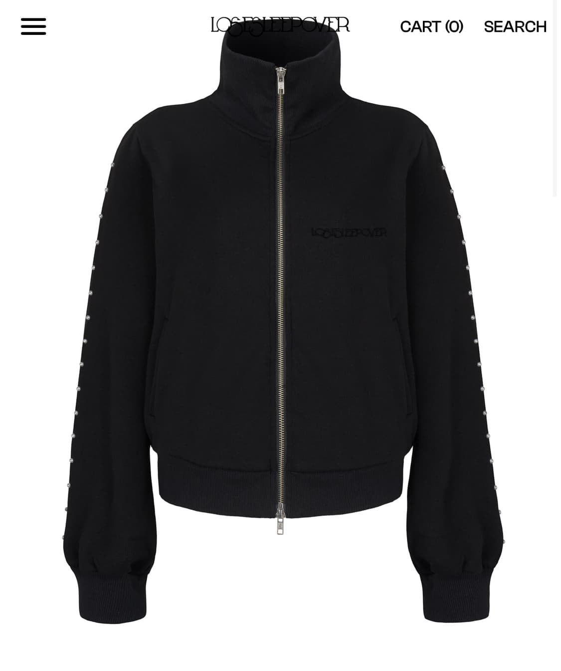 루즈슬립오버 펄 스터드 져지 집업 상품이미지3